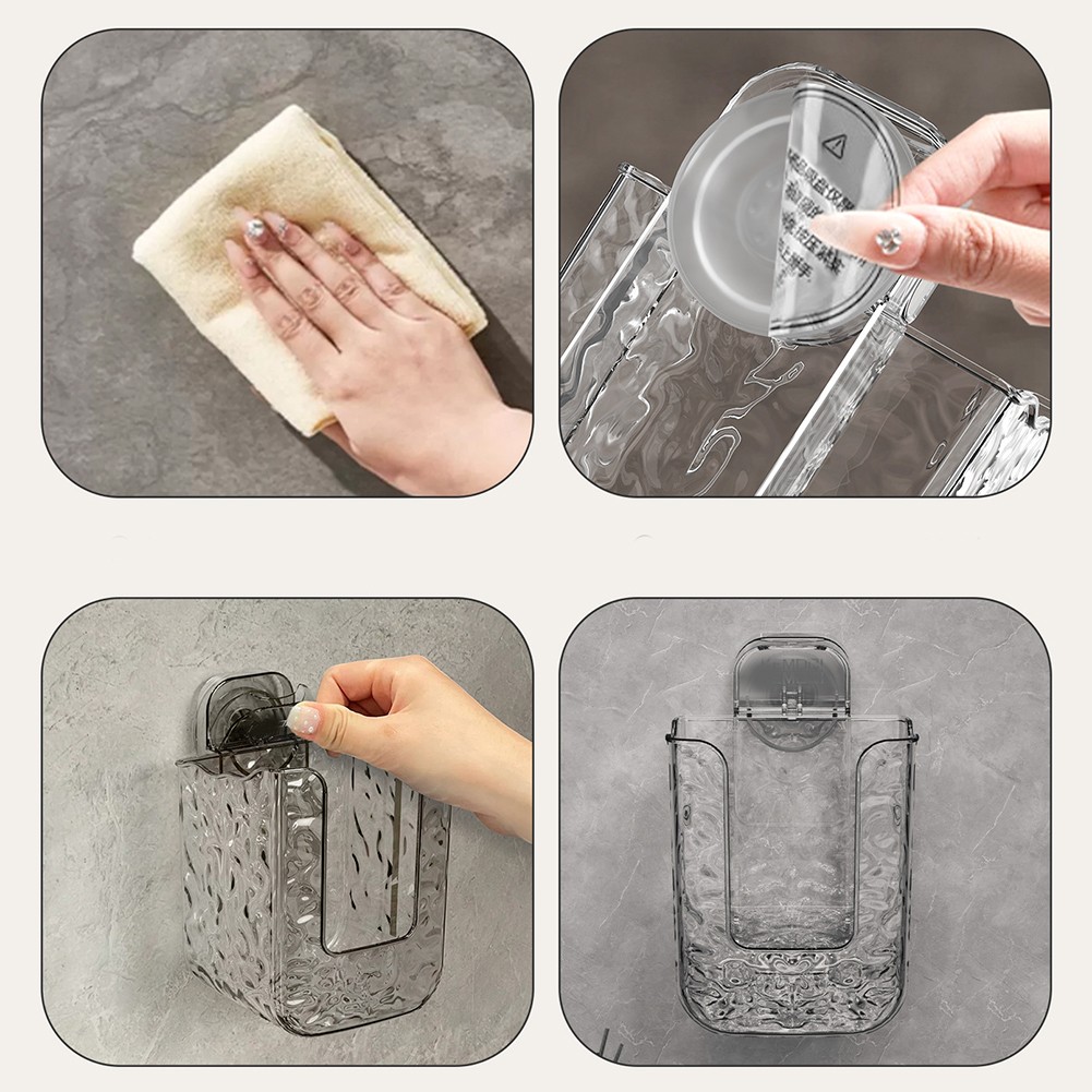 Wall Mounted Kitchen Wipes Organizer Easy to Insert Wipes Box Transparent Gray - Picture 40 of 43