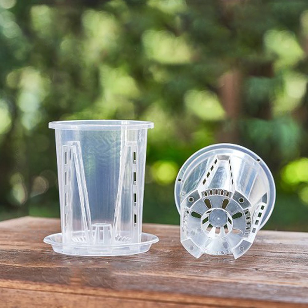 5PCS Pots de Plantes d'Orchidée avec Maille de Drainage et soldes Plateaux pour Jardin