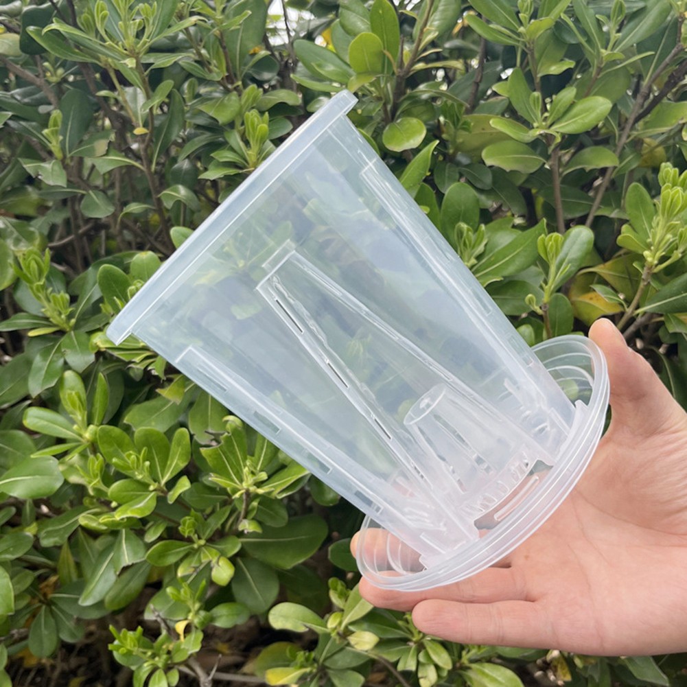 5PCS Pots de Plantes d'Orchidée avec Maille de Drainage et soldes Plateaux pour Jardin