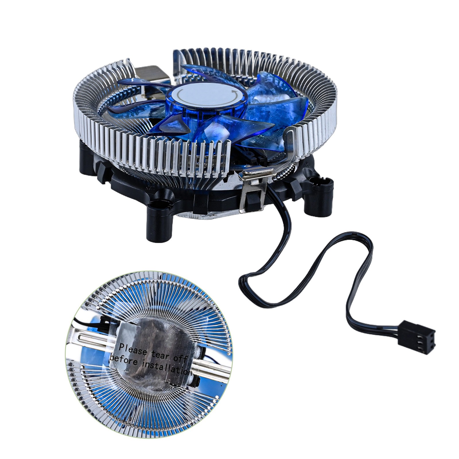 Refroidisseur CPU LED Bleu Puissant avec Dissipateur Thermique en Aluminium pour - Photo 20/24