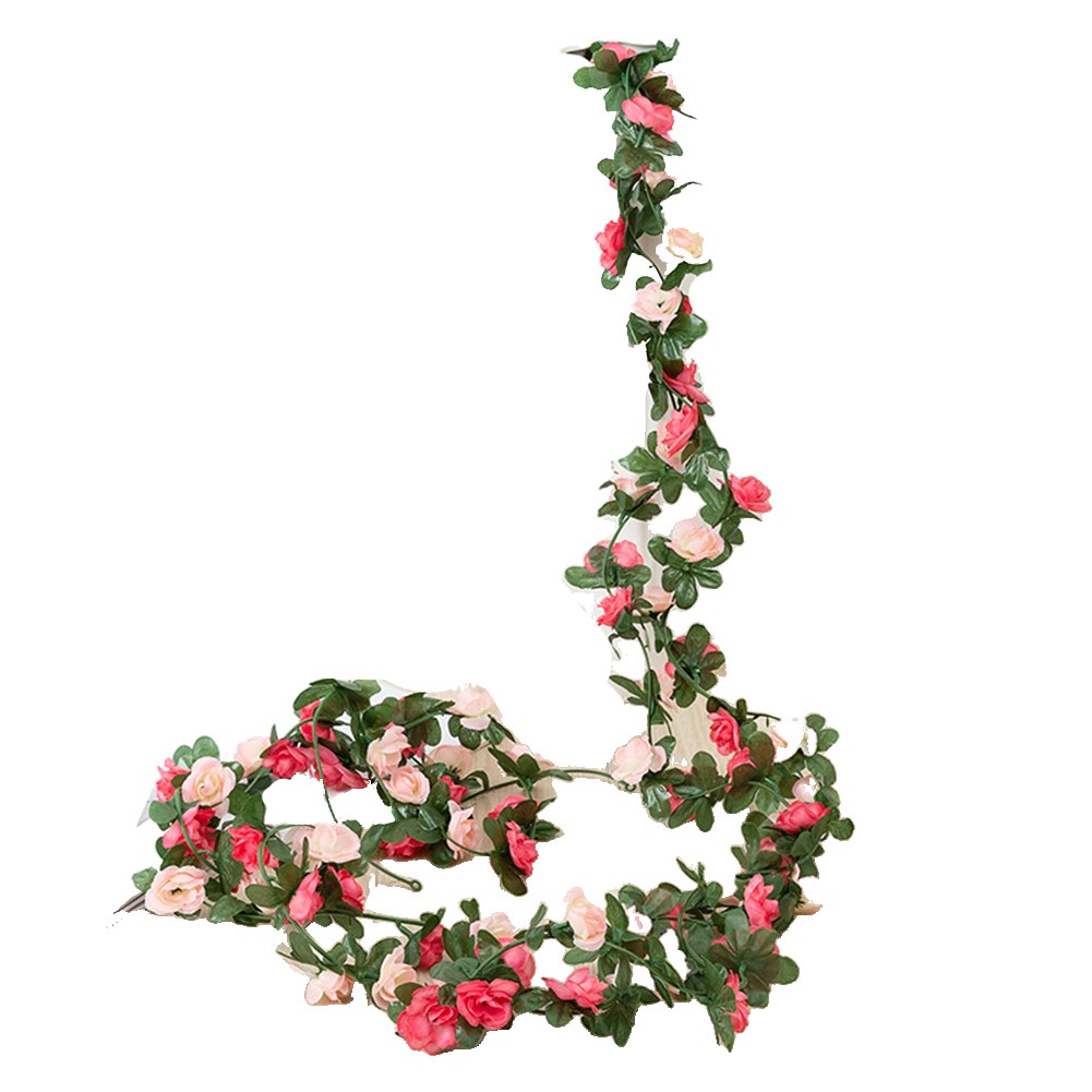 Flores artificiales rojas rosa zarcillos especificaciones seda roja diferentes opciones - Imagen 13 de 15