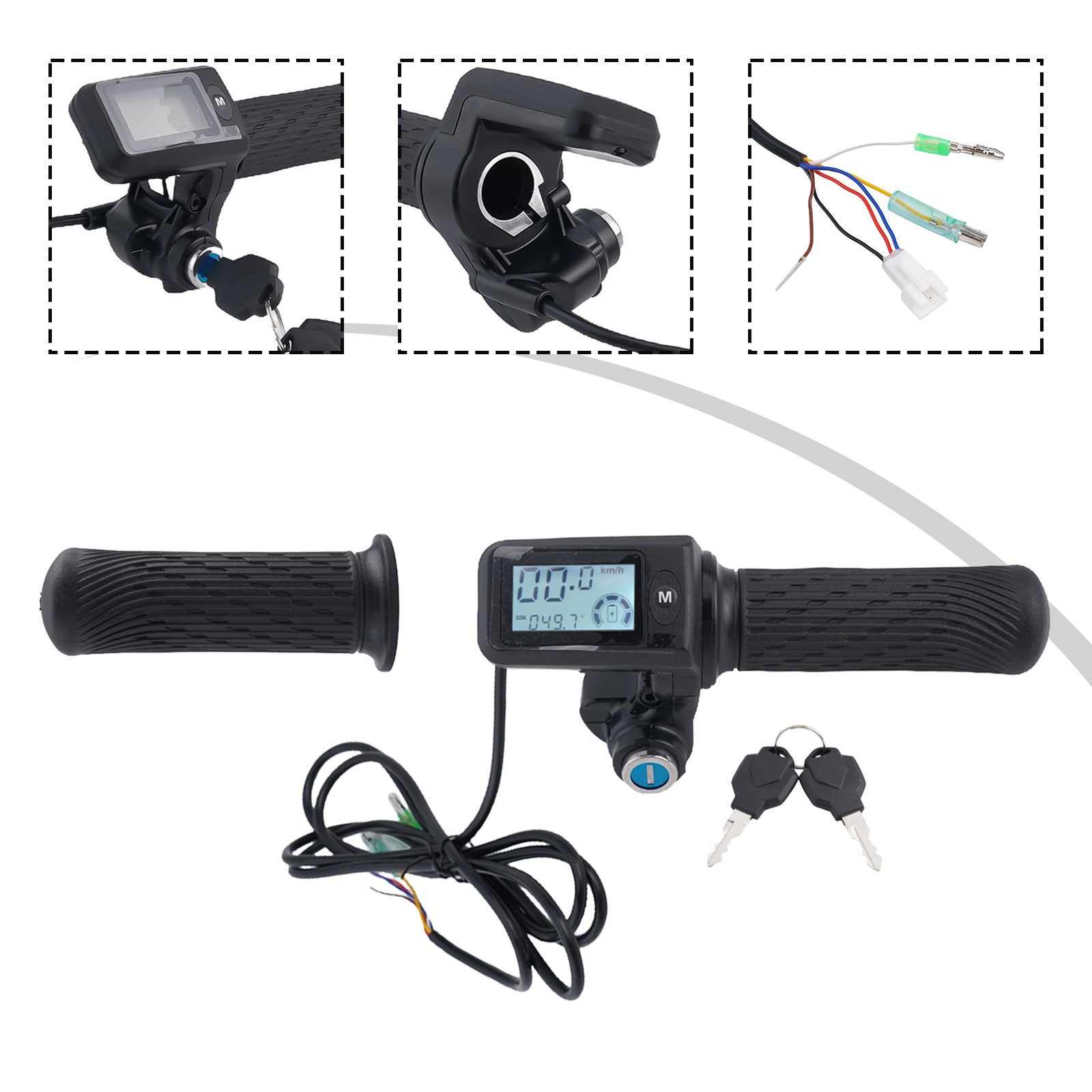EBike Throttle Grips with LCD Display Electric Scooter Throttle Control Set - Picture 33 of 49