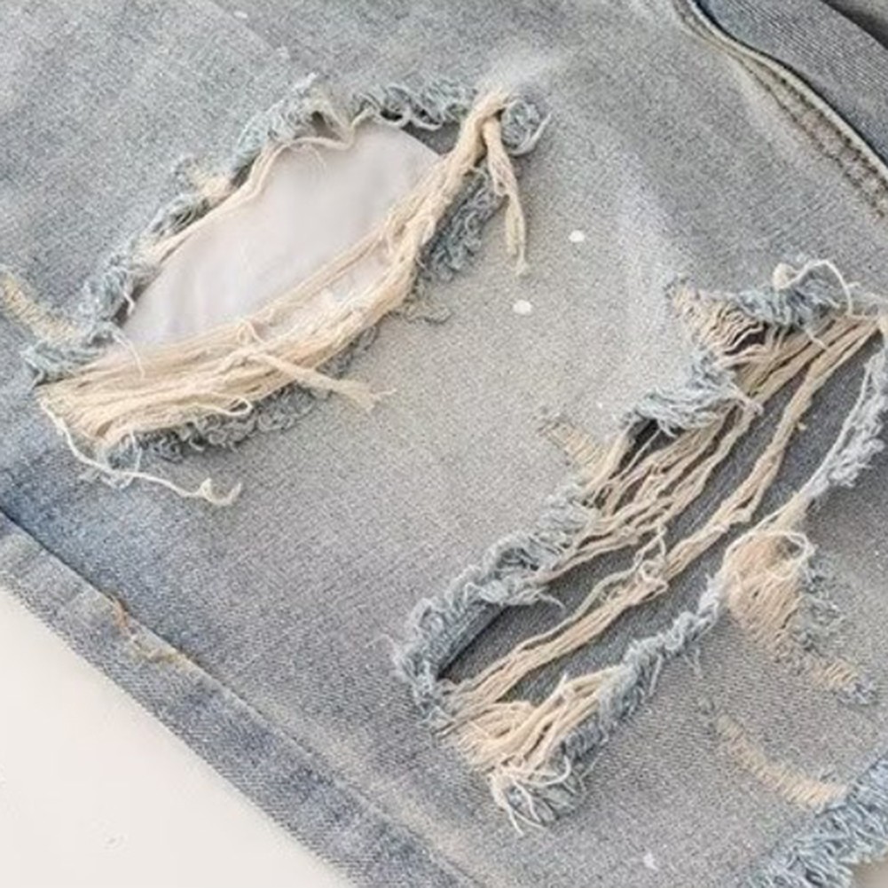 Fashionable Vintage Streetwear Men's Distressed Shorts with a Slim Fit - Picture 16 of 60