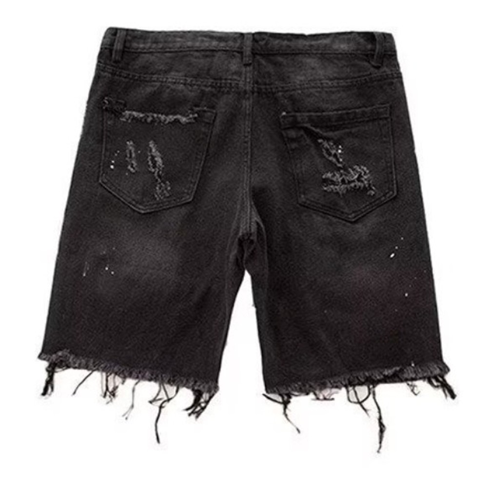 Summer Distressed Shorts Men's Slim Fit Ripped Short Jeans in Classic Style - Picture 14 of 26