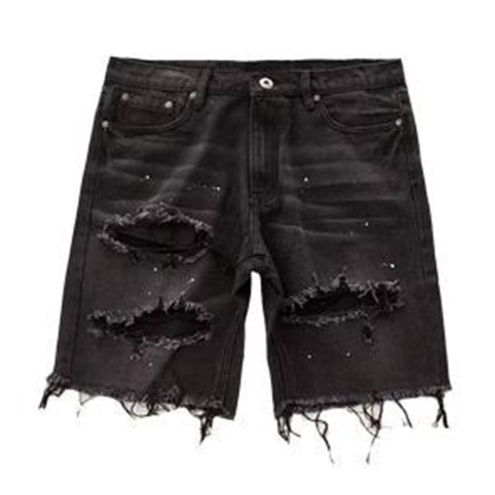 Summer Distressed Shorts Men's Slim Fit Ripped Short Jeans in Classic Style - Picture 13 of 26