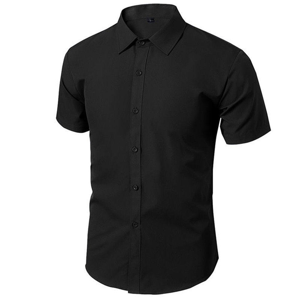 Sleek and Fashionable Men's Business Fashion Casual Shirt in Solid Colors - Picture 22 of 29