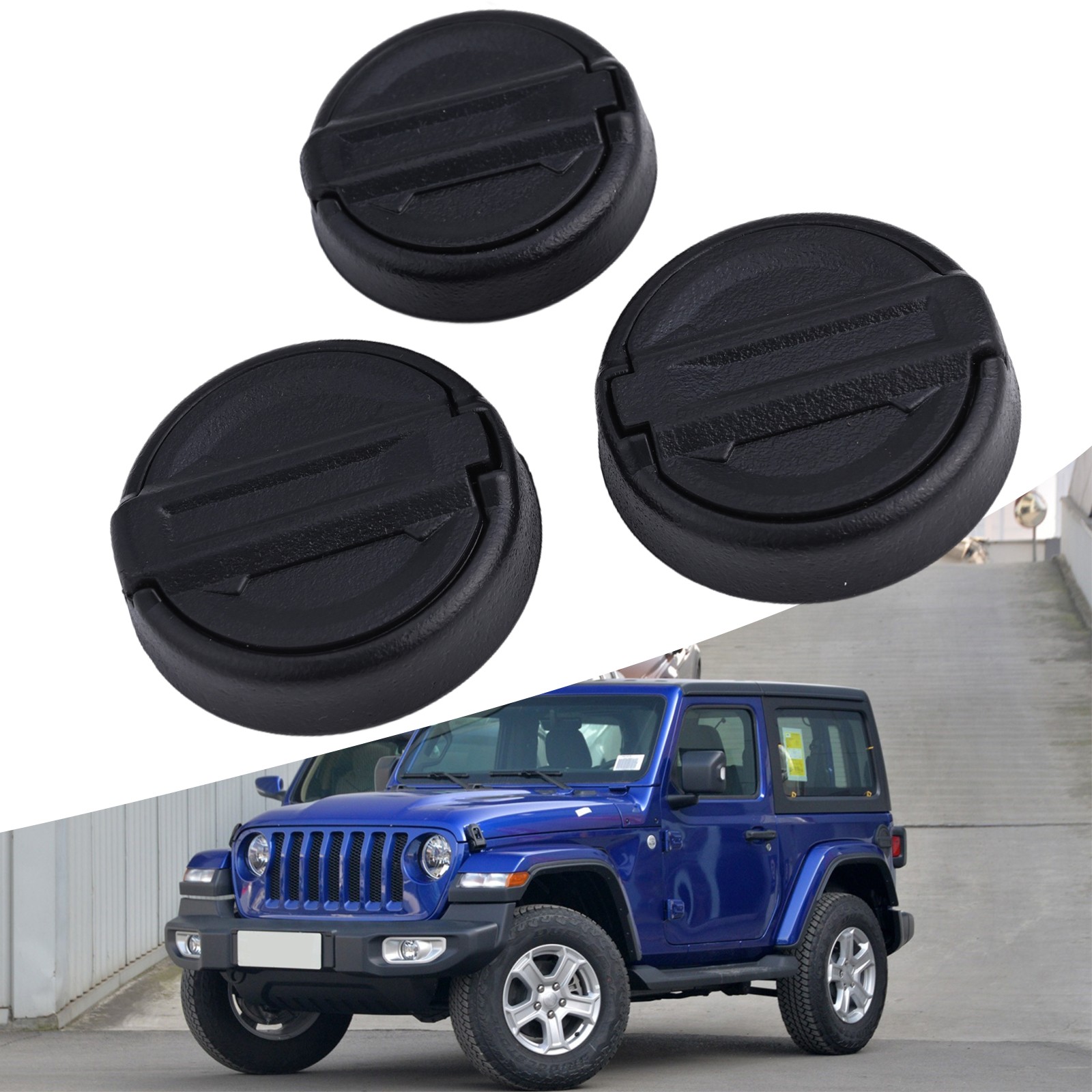 3 Stück Schlüssellochabdeckungen Für Jeep Wrangler 2018-2024 - ABS Schwarz