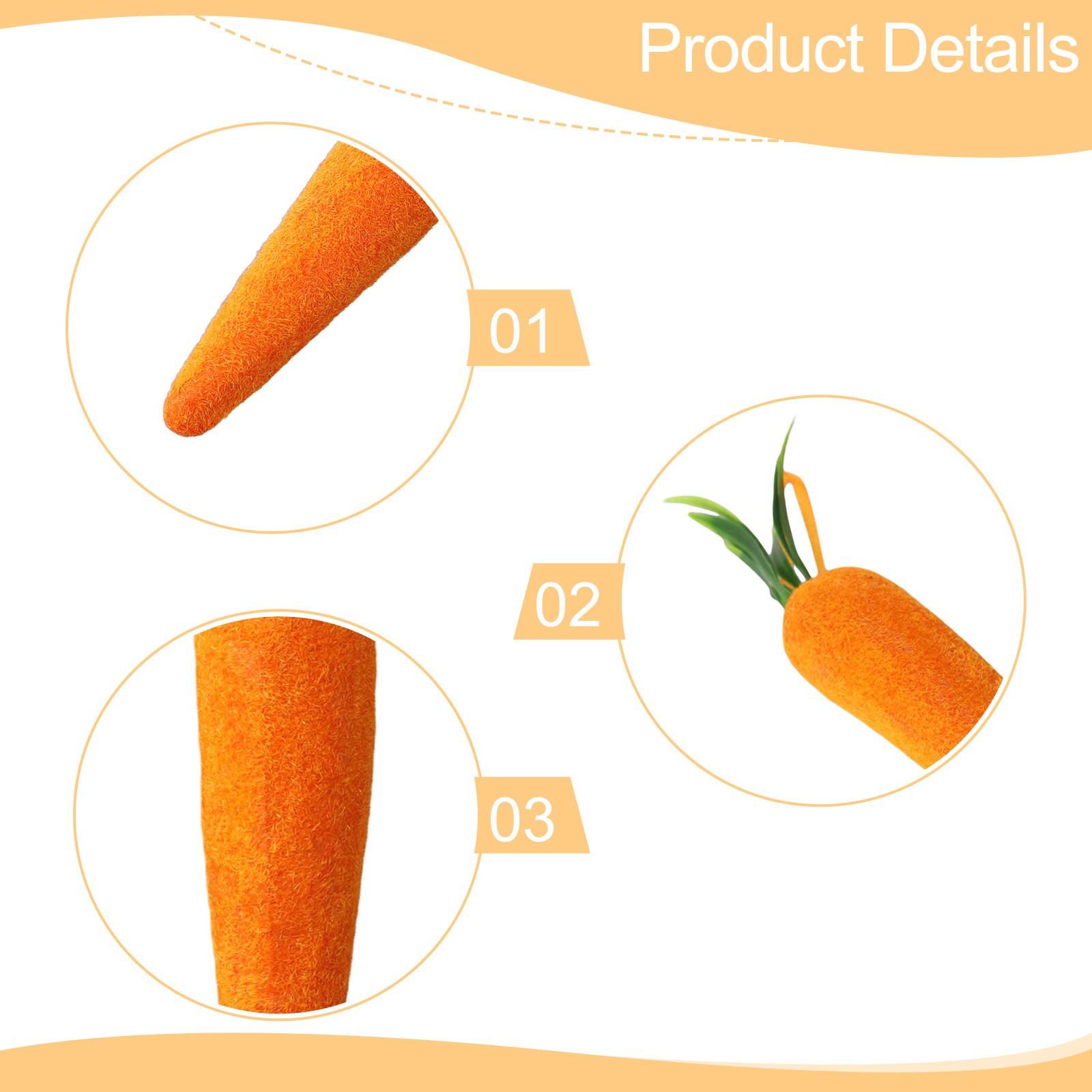 Artificial Carrot Orange Vegetables Faux Carrots for Home Decor Pack of 2 - Picture 26 of 48