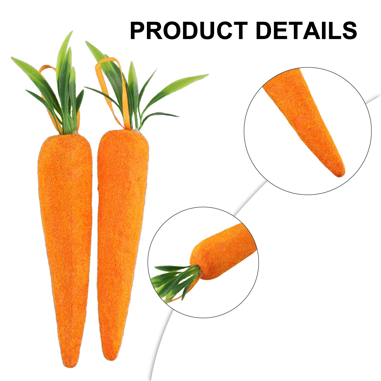Artificial Carrot Orange Vegetables Faux Carrots for Home Decor Pack of 2 - Picture 30 of 48