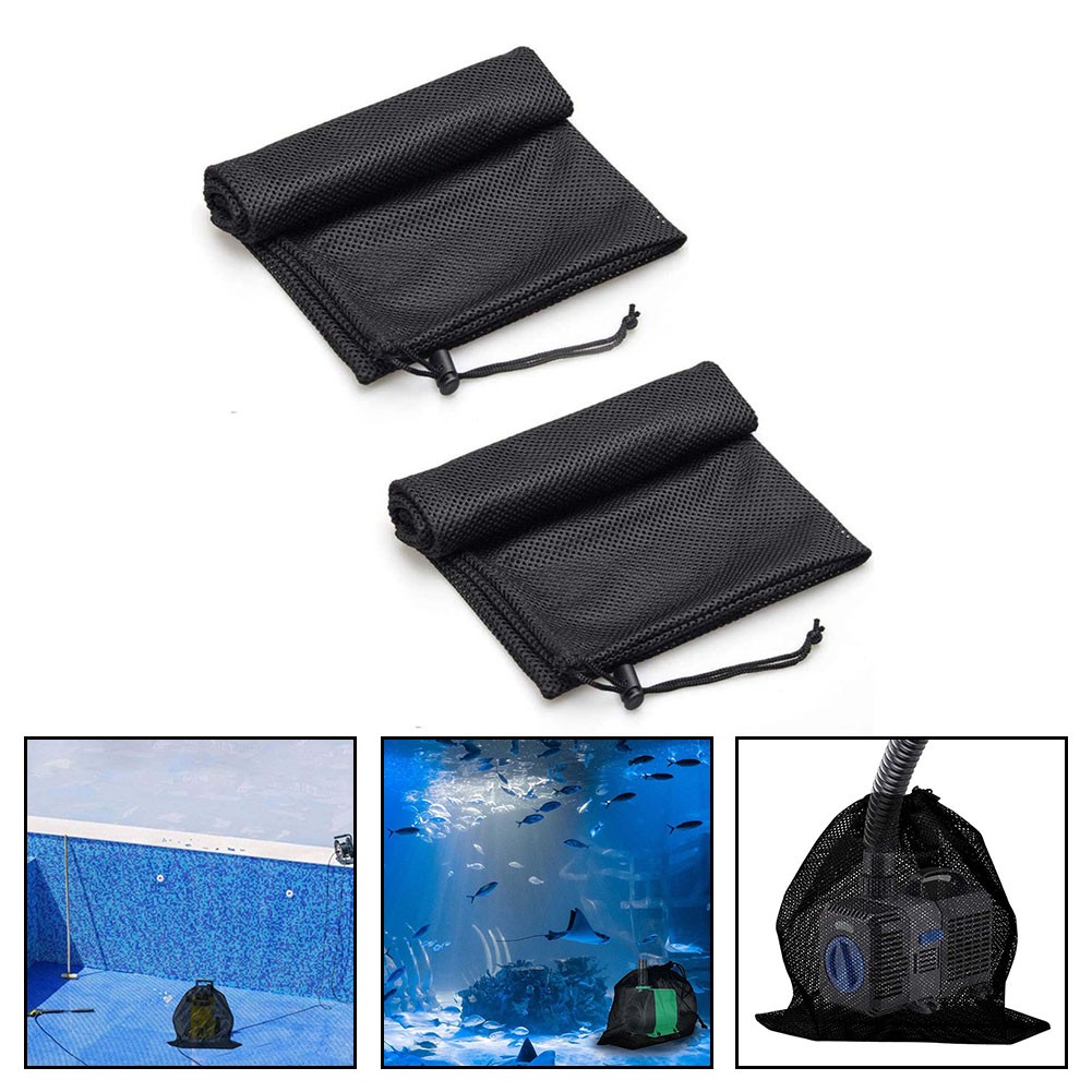 2 Sacs Filtrants Pour Bassin Avec Cadre - Nylon Robuste, Maille 1,7 Mm, Cordon De Serrage - Pour Pompes, étangs à Koï, Fontaines