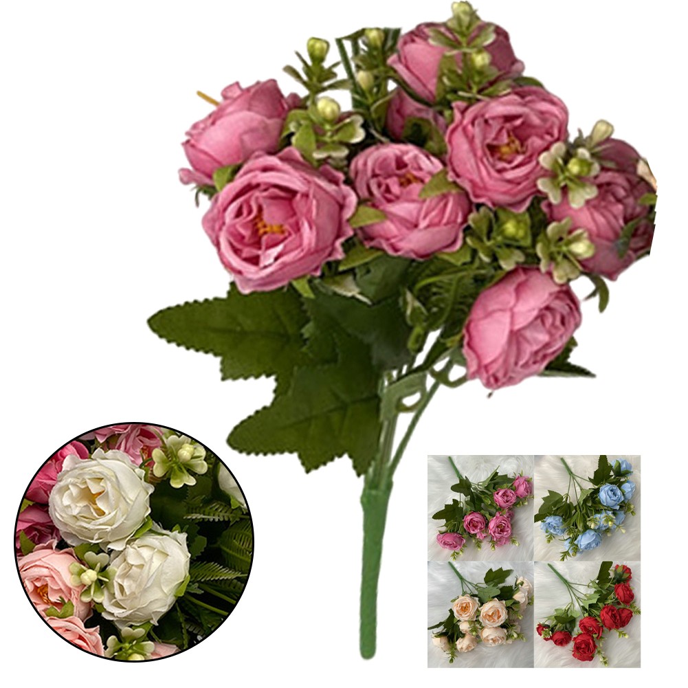 Elegante y Lujosa Simulación Nórdica Flores Tela Altura cm Decoración - Imagen 18 de 28