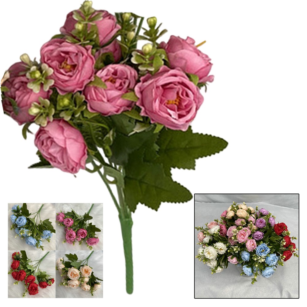 Caprichosas telas de tela con flores nórdicas con peonías estrelladas - Imagen 20 de 31