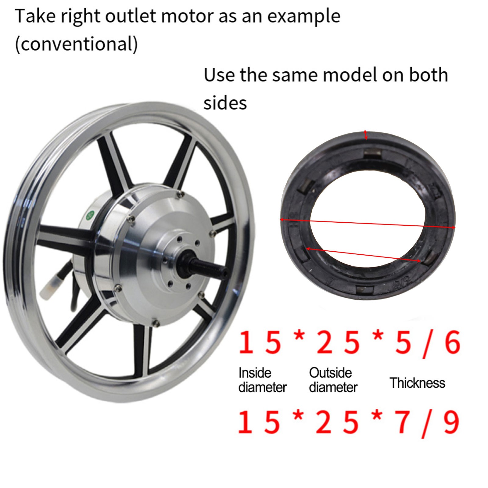 Upgrade your electric wheel hub with these 6PCS motor water seals and oil seals - Imagen 28 de 48