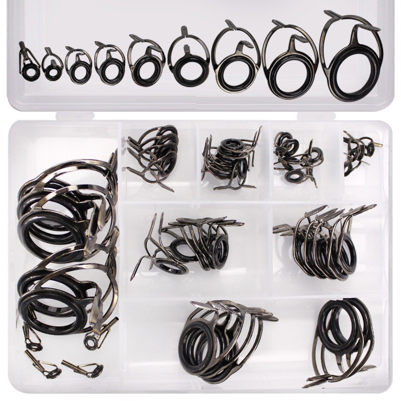 Premium Ceramic Fishing Rod Guide Rings with 40/45Pcs Repair Kit and Box