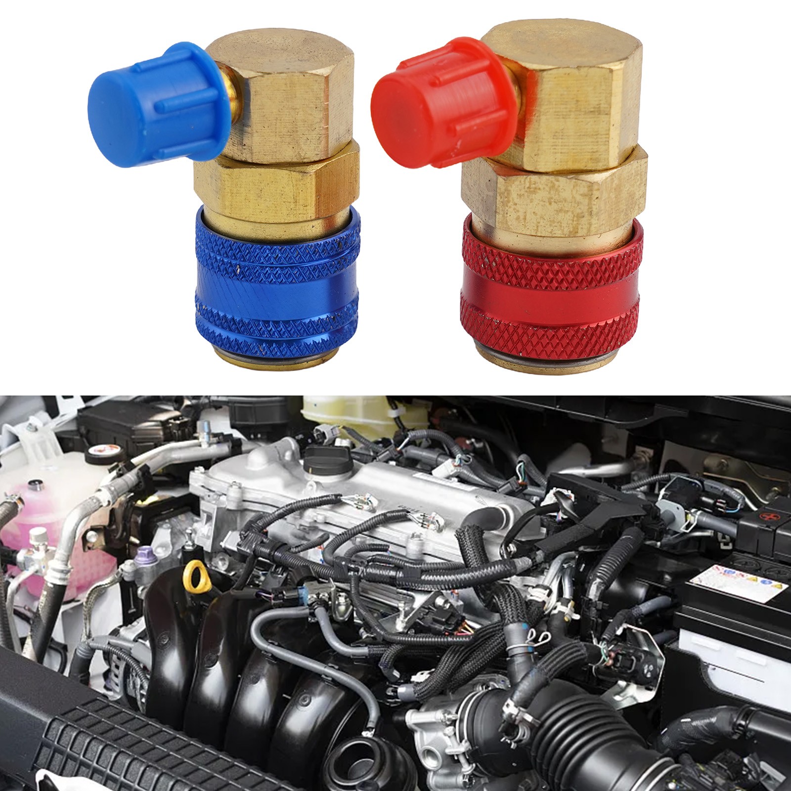 R134A Quick Connector Adapter Coupler Auto A/C Manifold Gauge Low High AC HVAC - Picture 2 of 16