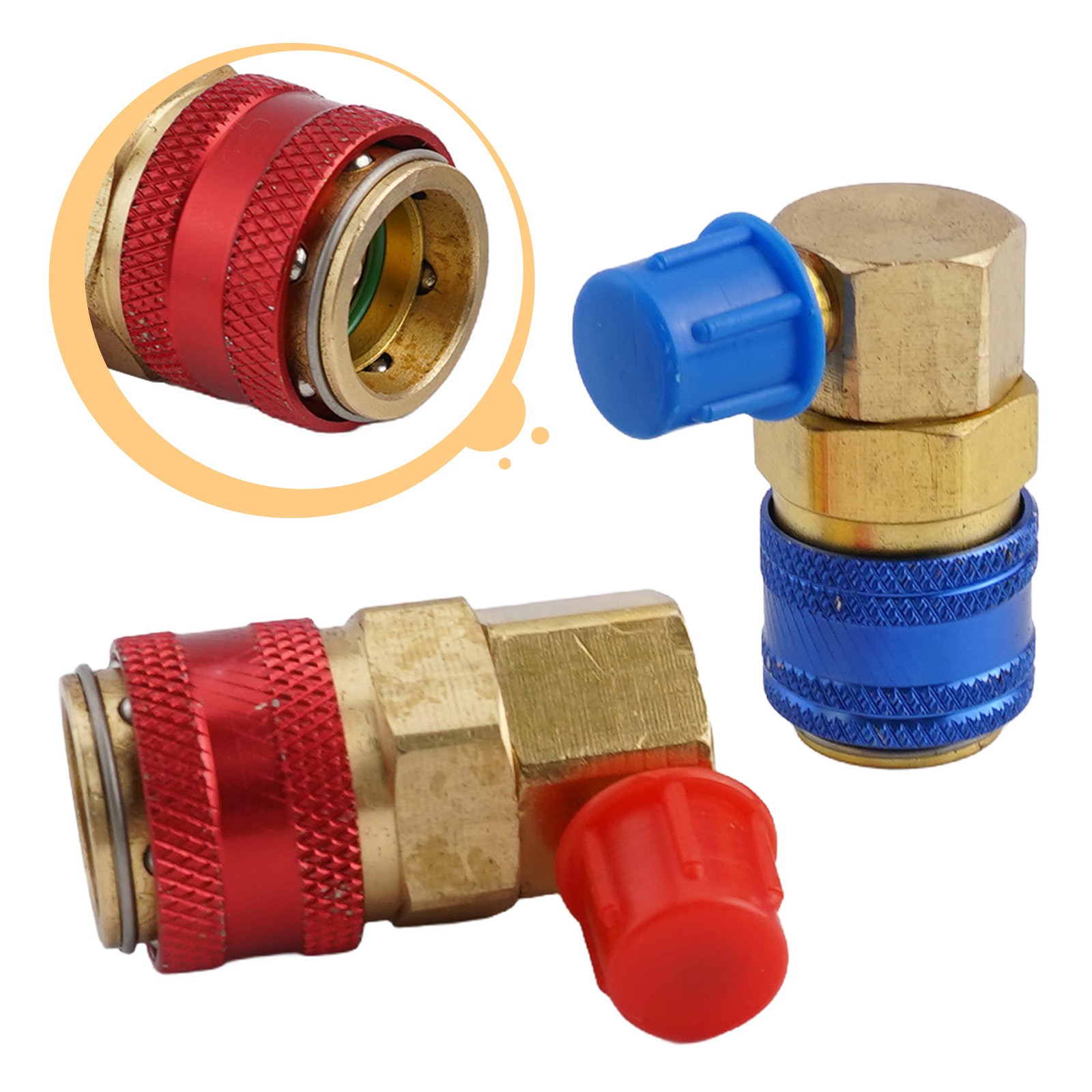 R134A Quick Connector Adapter Coupler Auto A/C Manifold Gauge Low High AC HVAC - Picture 9 of 16