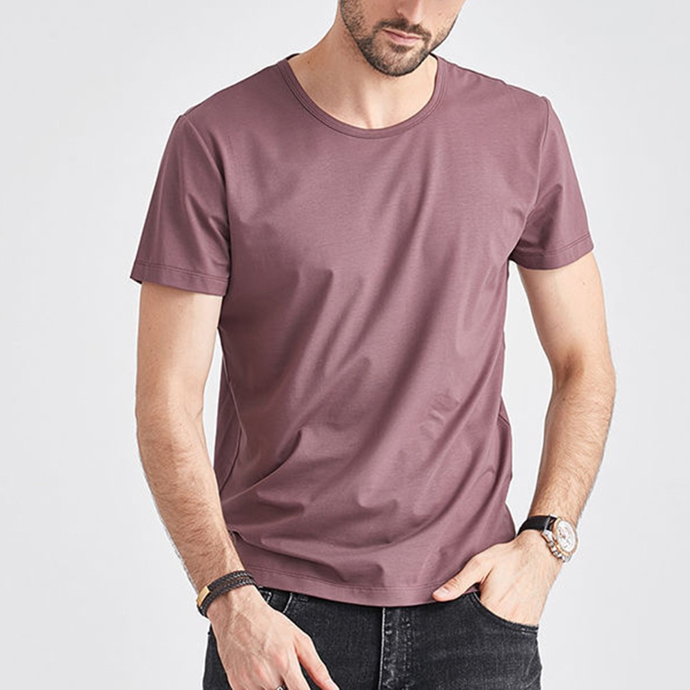 Men's Cool Feeling Breathable T Shirt Fashionable Short Sleeve Sports Tops - Picture 20 of 46