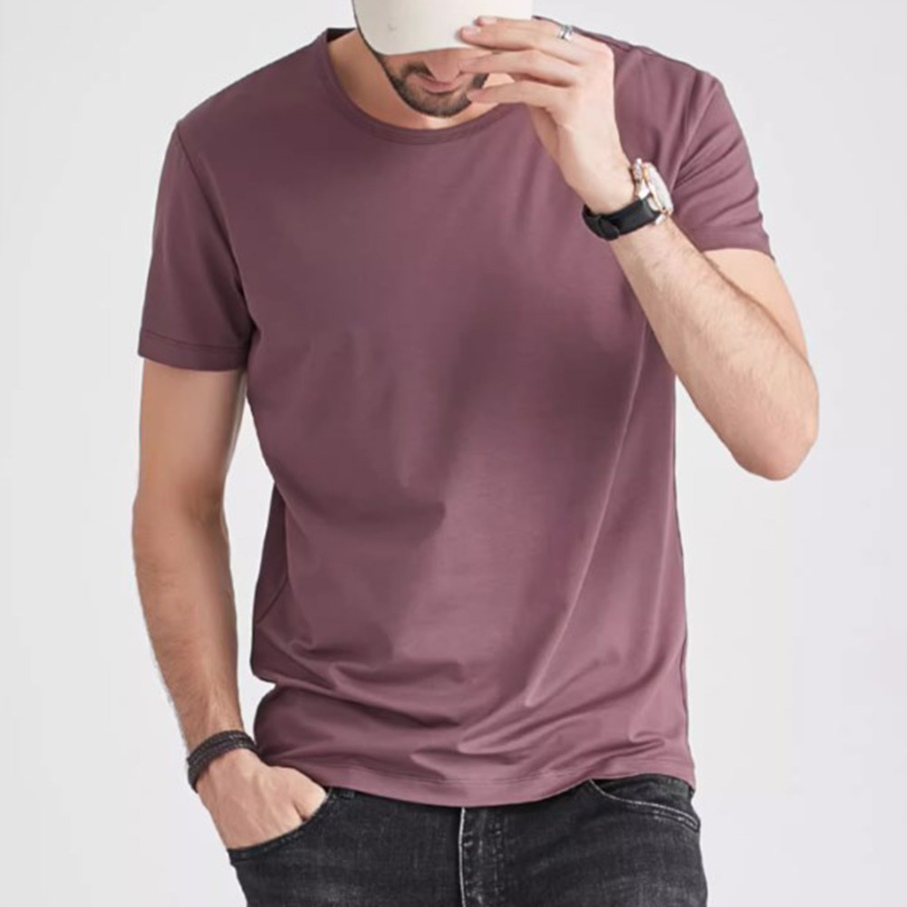 Men's Cool Feeling Breathable T Shirt Fashionable Short Sleeve Sports Tops - Picture 21 of 46
