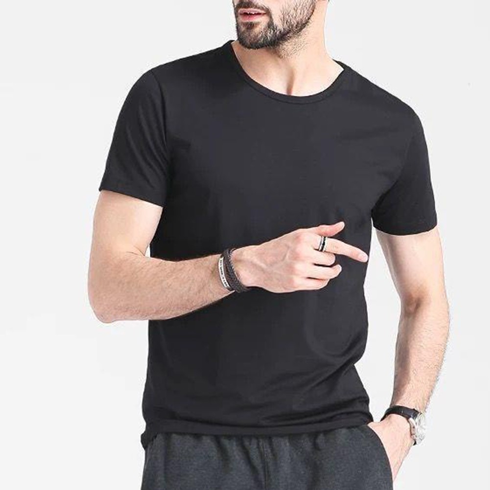Men's Cool Feeling Breathable T Shirt Fashionable Short Sleeve Sports Tops - Picture 30 of 46