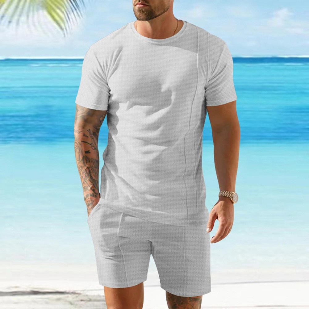 Summer Men's Tracksuit Men Casual Wear Solid Color Sportwear Brand New - Picture 20 of 67