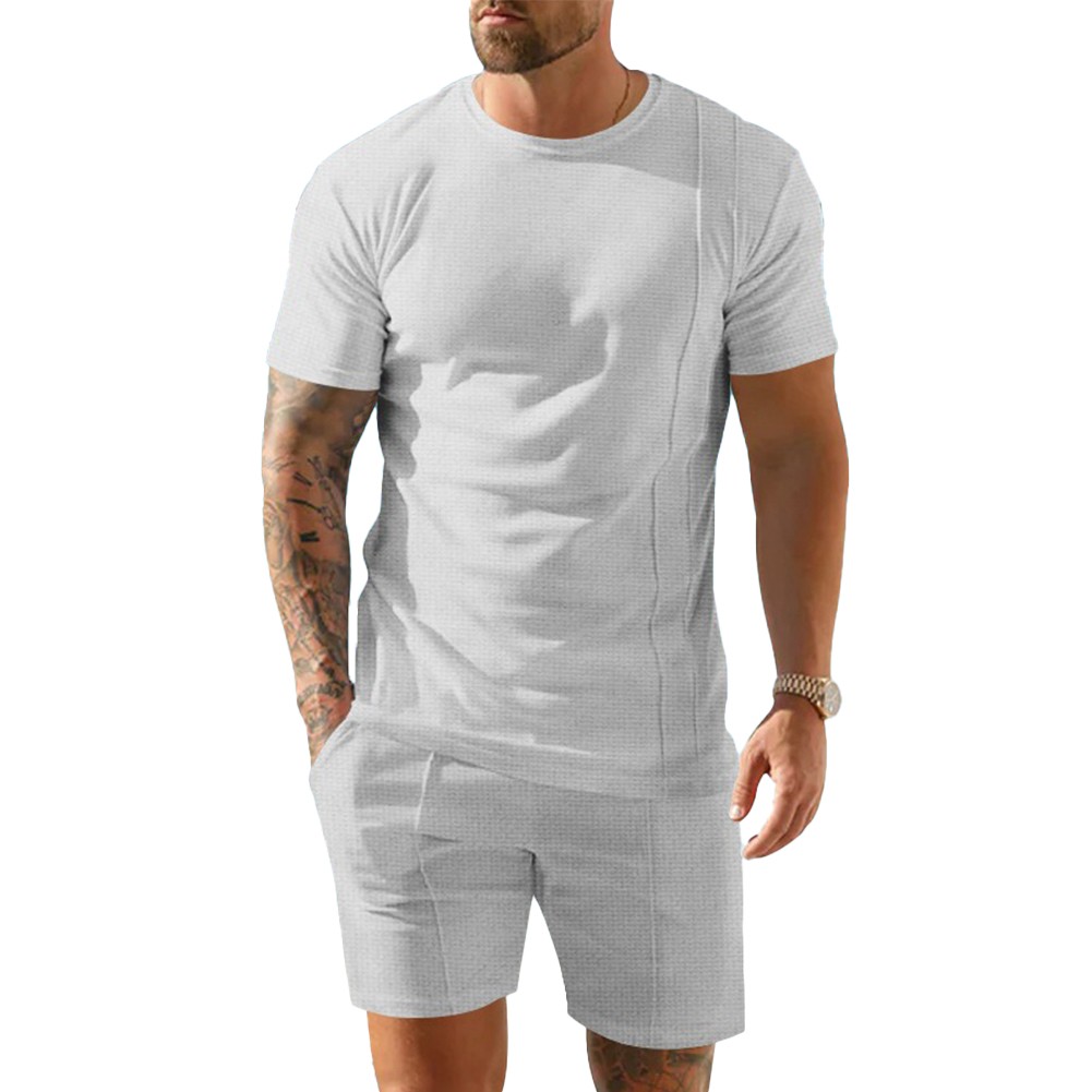Summer Men's Tracksuit Men Casual Wear Solid Color Sportwear Brand New - Picture 13 of 67