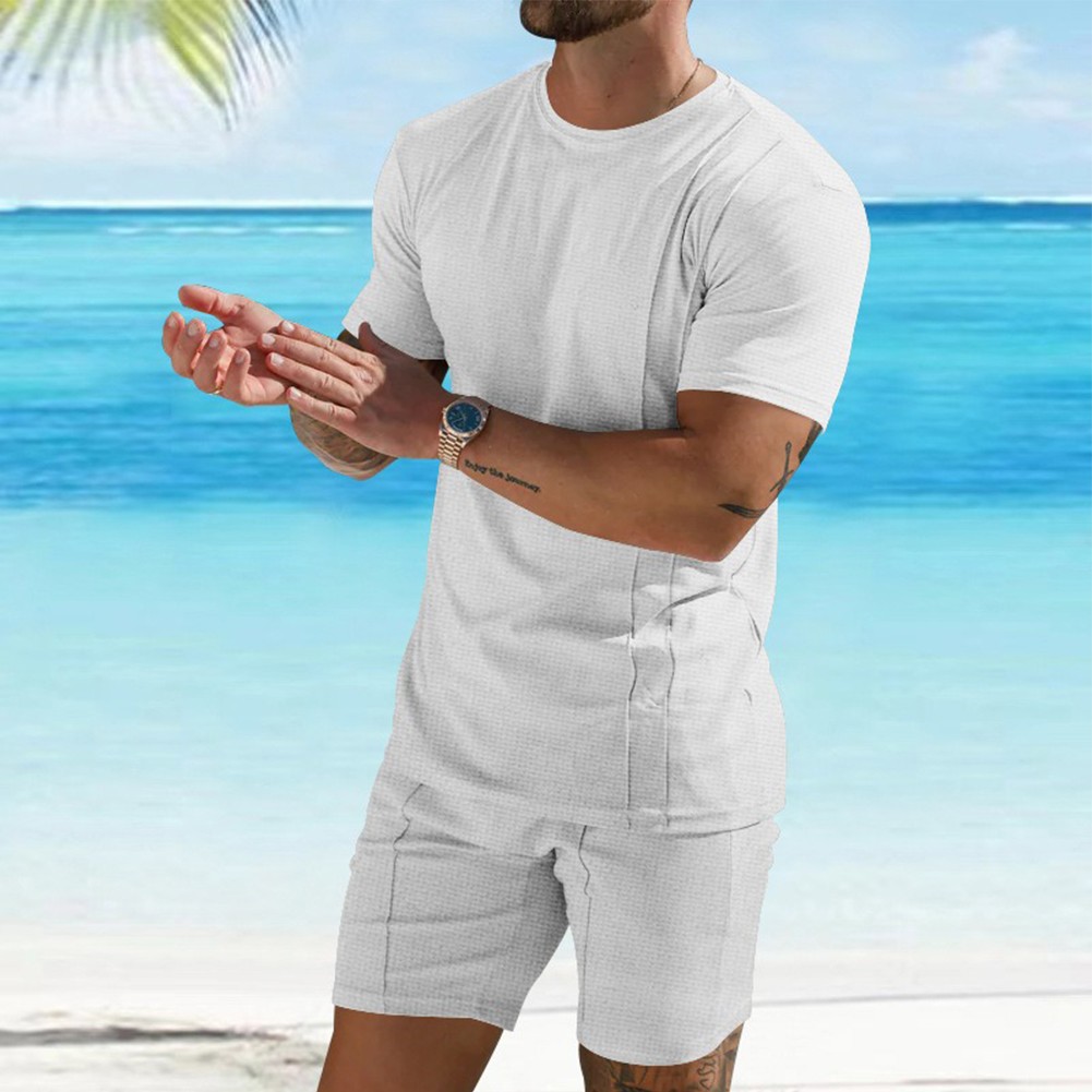 Summer Men's Tracksuit Men Casual Wear Solid Color Sportwear Brand New - Picture 15 of 67