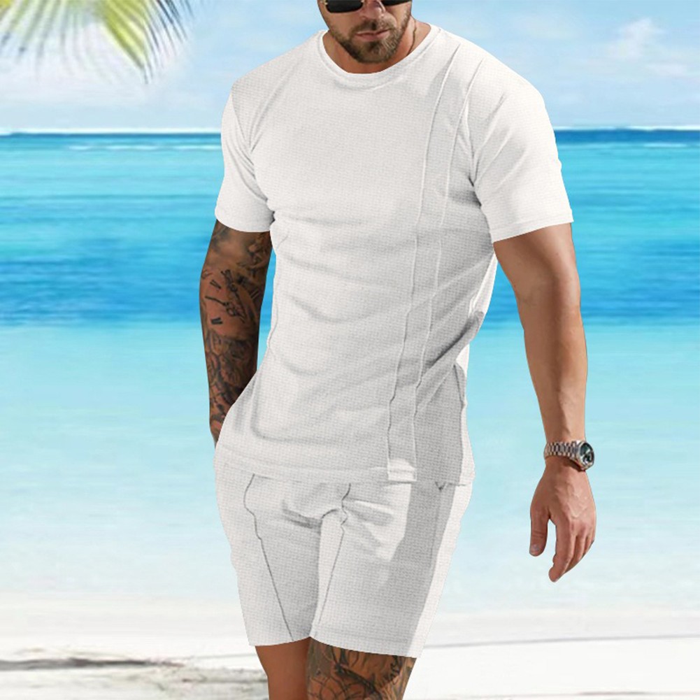 Summer Men's Tracksuit Men Casual Wear Solid Color Sportwear Brand New - Picture 23 of 67