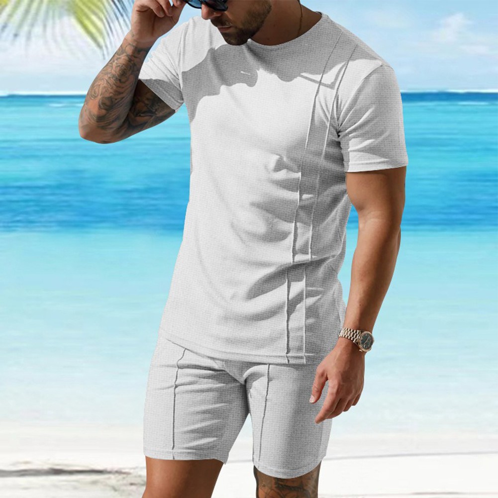 Summer Men's Tracksuit Men Casual Wear Solid Color Sportwear Brand New - Picture 14 of 67