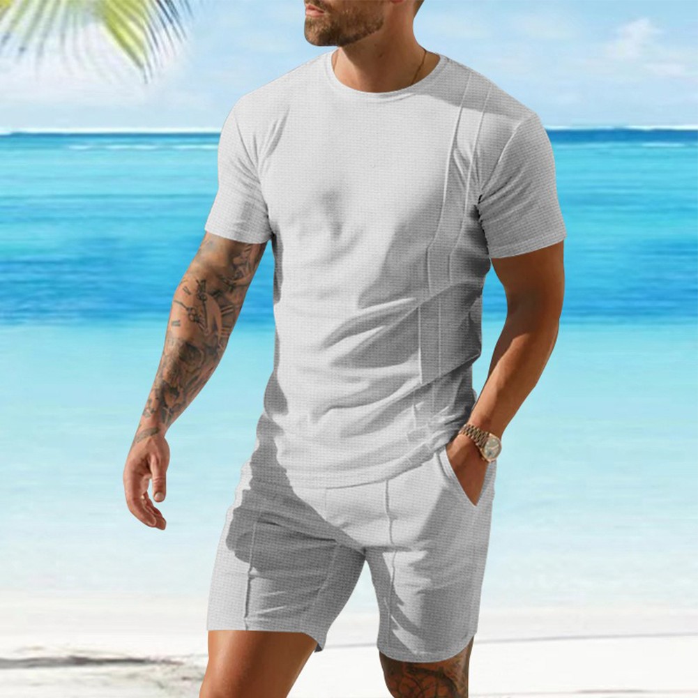 Summer Men's Tracksuit Men Casual Wear Solid Color Sportwear Brand New - Picture 19 of 67