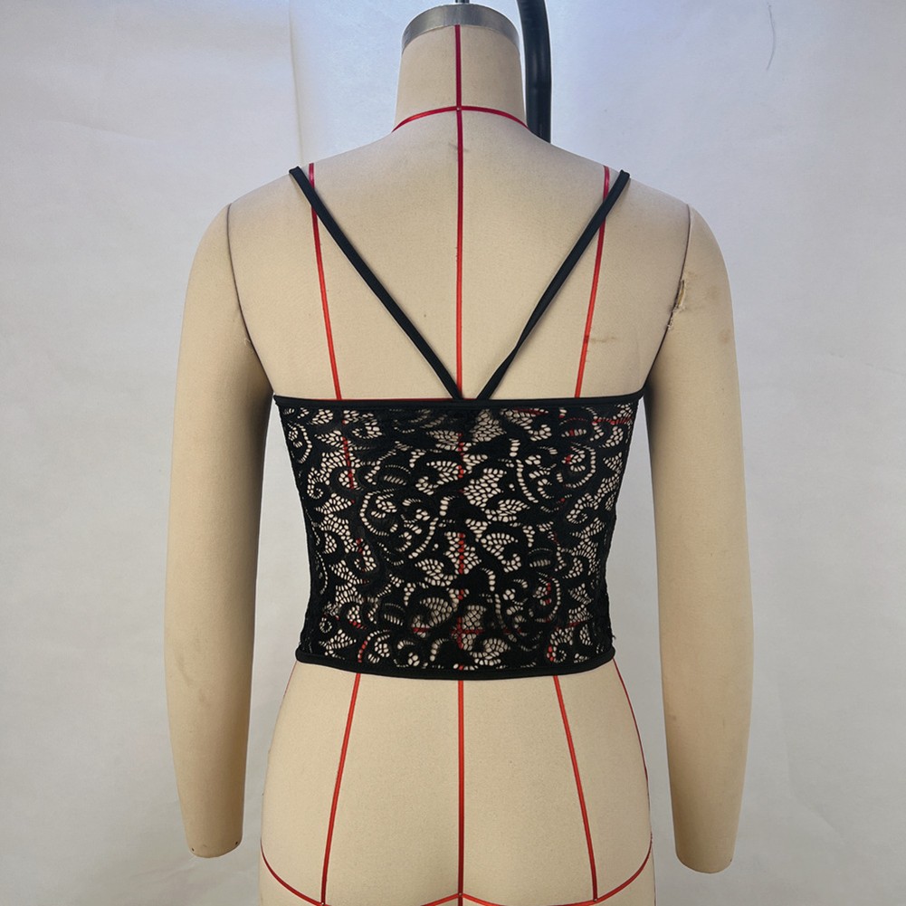 Zizzling Träger Spitze durchsichtig Damen Sommer Clubwear ausgehöhltes Röhren - Bild 19 von 48