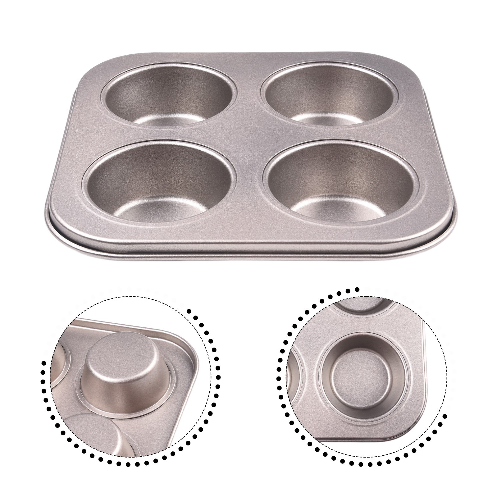 Formato perfetto per cottura stampo per cupcake in silicone 4 tazze antiaderente stampi per torte - Foto 35 di 36
