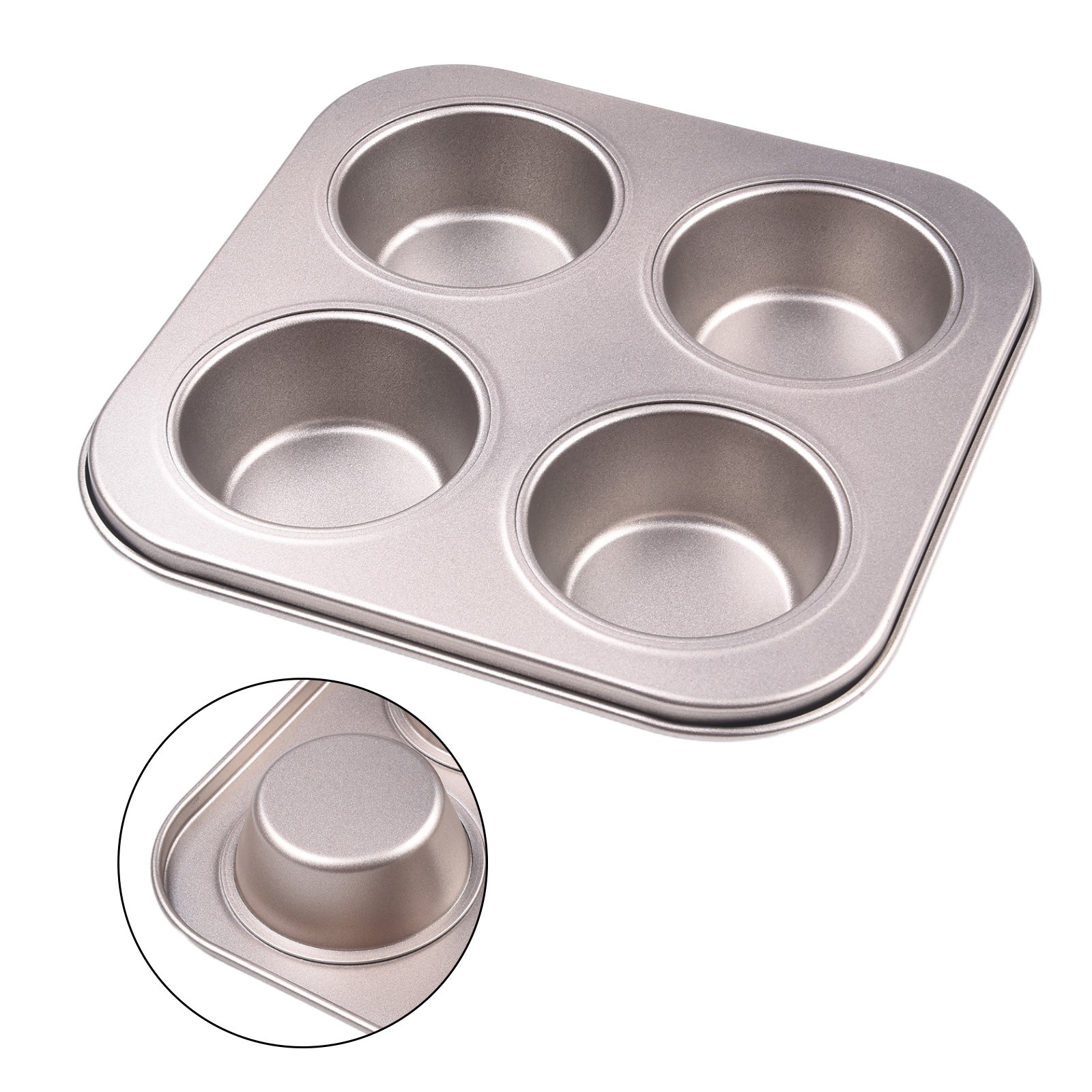 Formato perfetto per cottura stampo per cupcake in silicone 4 tazze antiaderente stampi per torte - Foto 34 di 36