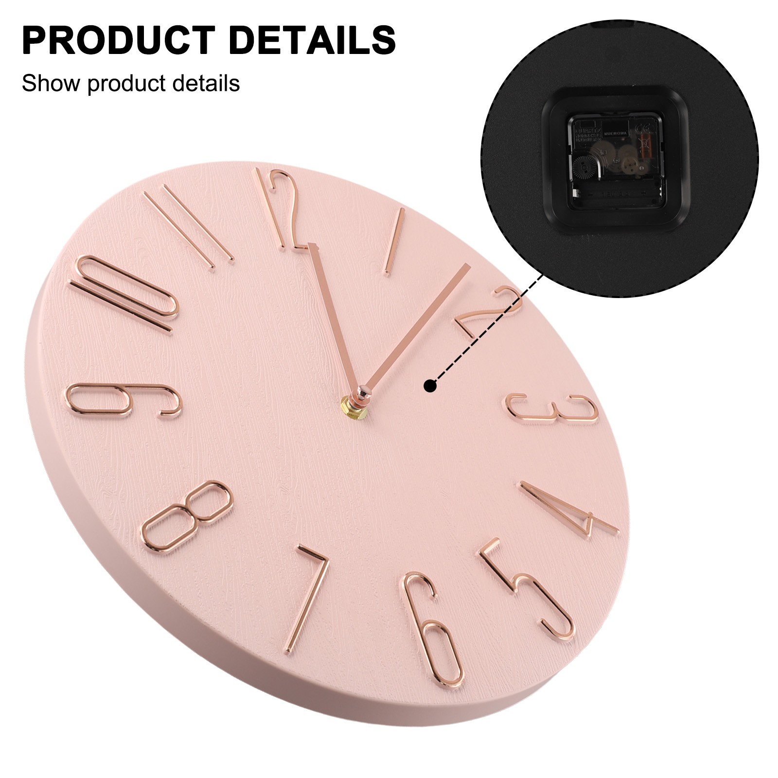 Decorative Minimalist Wall Clock with 12 Inch Dial and Easy to Read Numbers - Picture 25 of 44