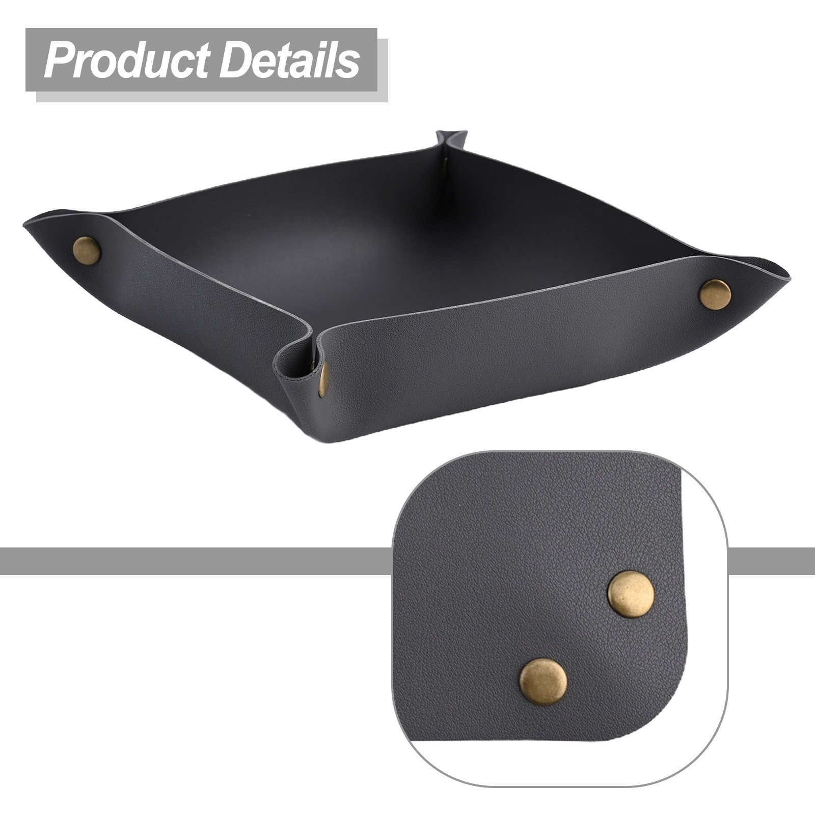 Elegant Foldable Leather Tray for Organizing Keys Jewelry and Earphones - Picture 30 of 40