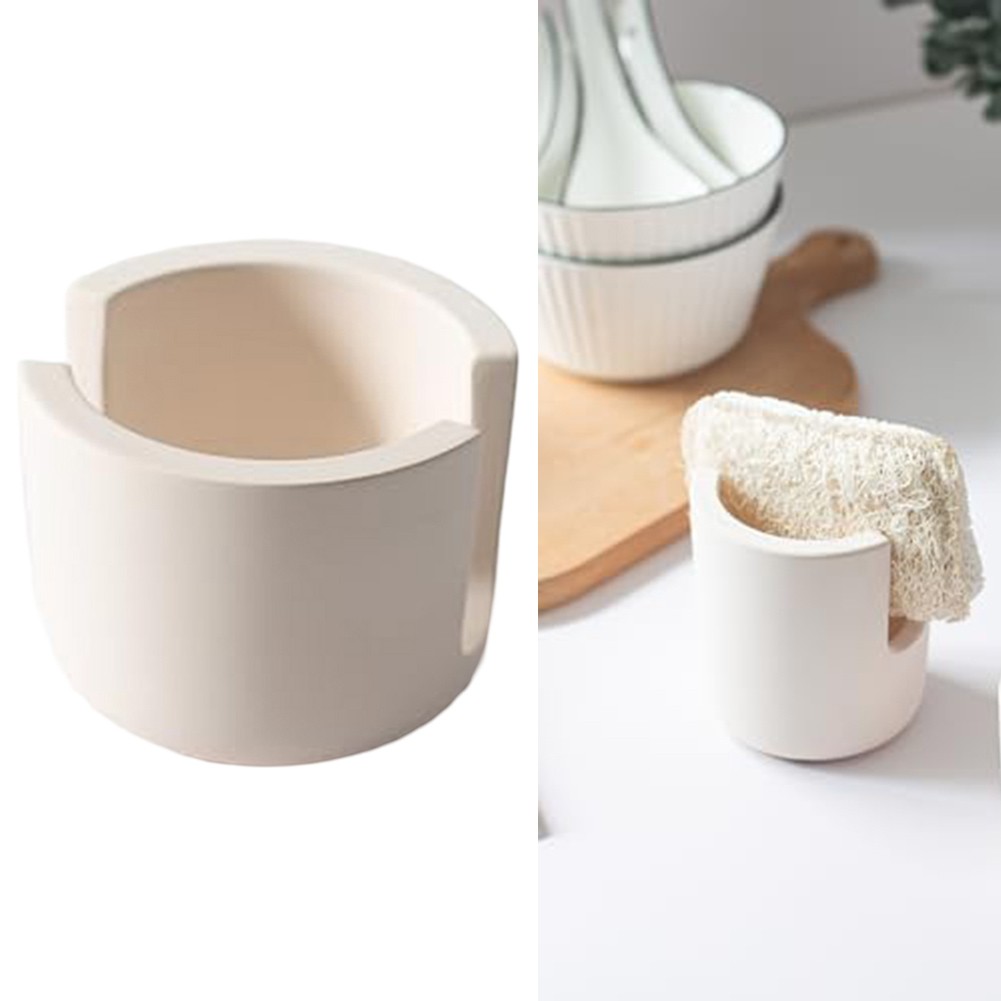 Portaspugna In Pietra Diatomite Per Lavello – Asciugatura Rapida Per Spugne E Saponi – Grigio 9,1 Cm