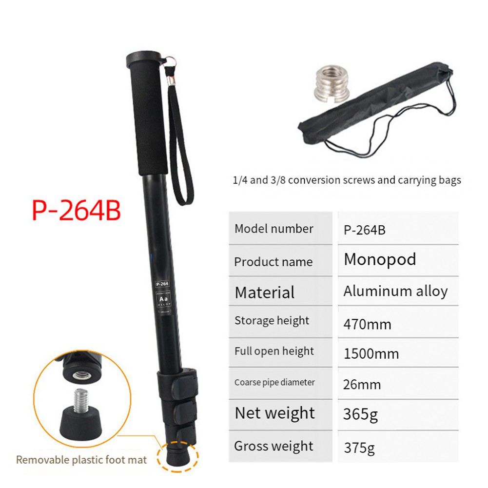 Lightweight Telescopic For Camera Tripod Mount Adapter for Travel Photography