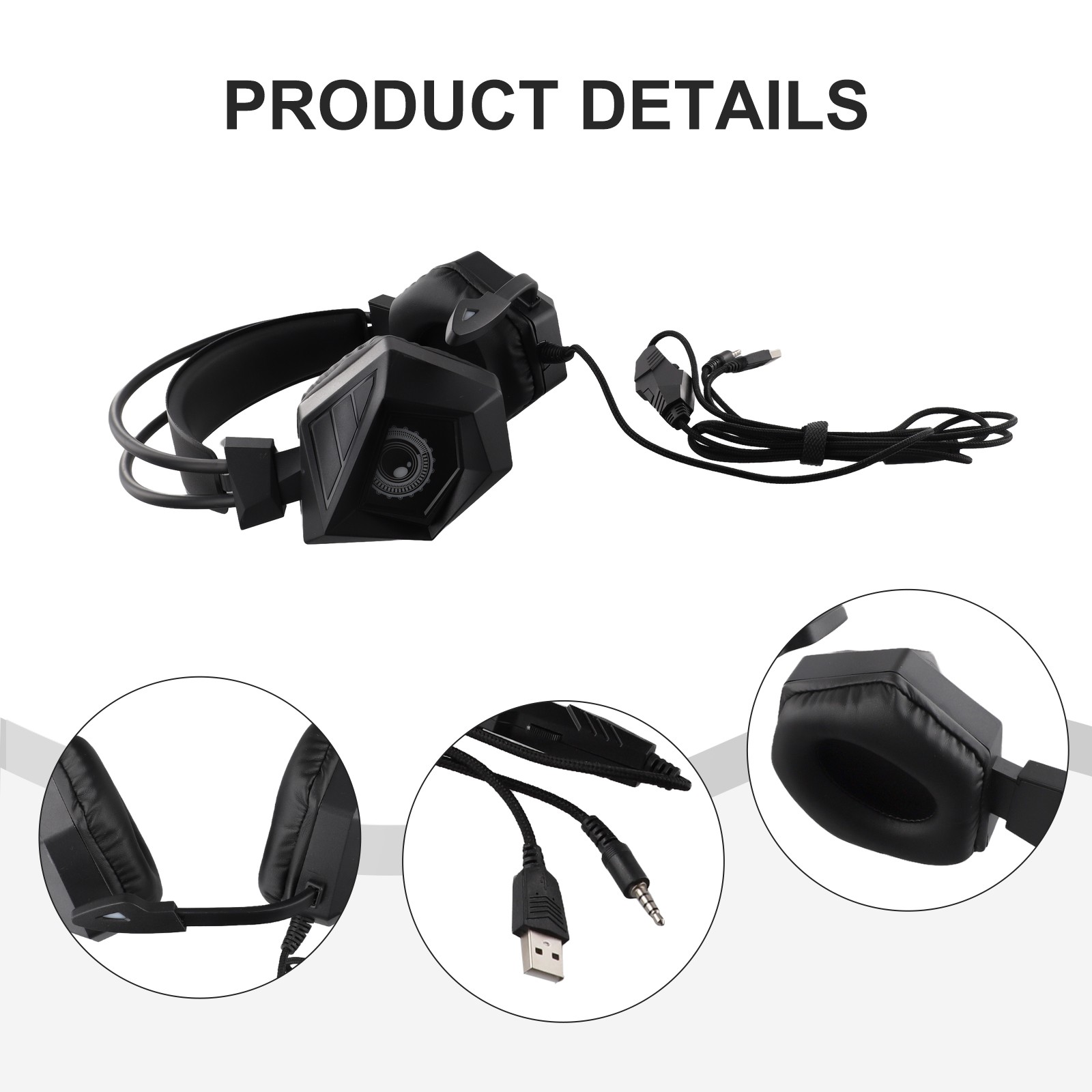 Gaming -Headset Audio Ger?uschunterbrechung Hochwertig Kristall Mit LED -Licht - Bild 18 von 24