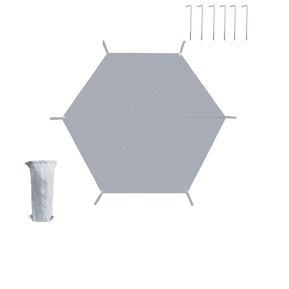 Hexagonal Picnic Tarp Tent Mat with Ground Nails Waterproof and Tear Resistant - Picture 26 of 32