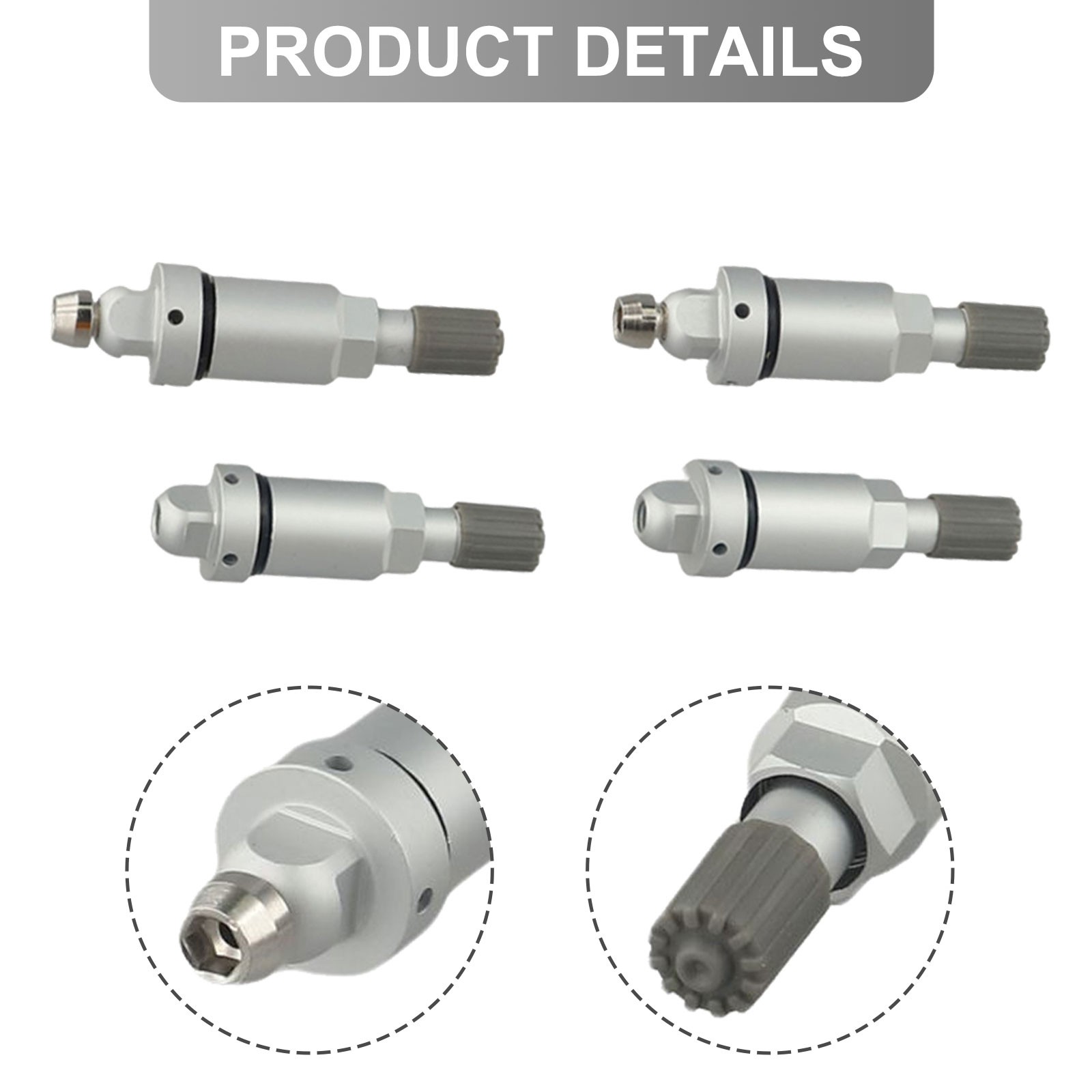 For Tesla Aluminum Alloy Valve Stem Service Kit Pack of 4 Replacements - Picture 12 of 17