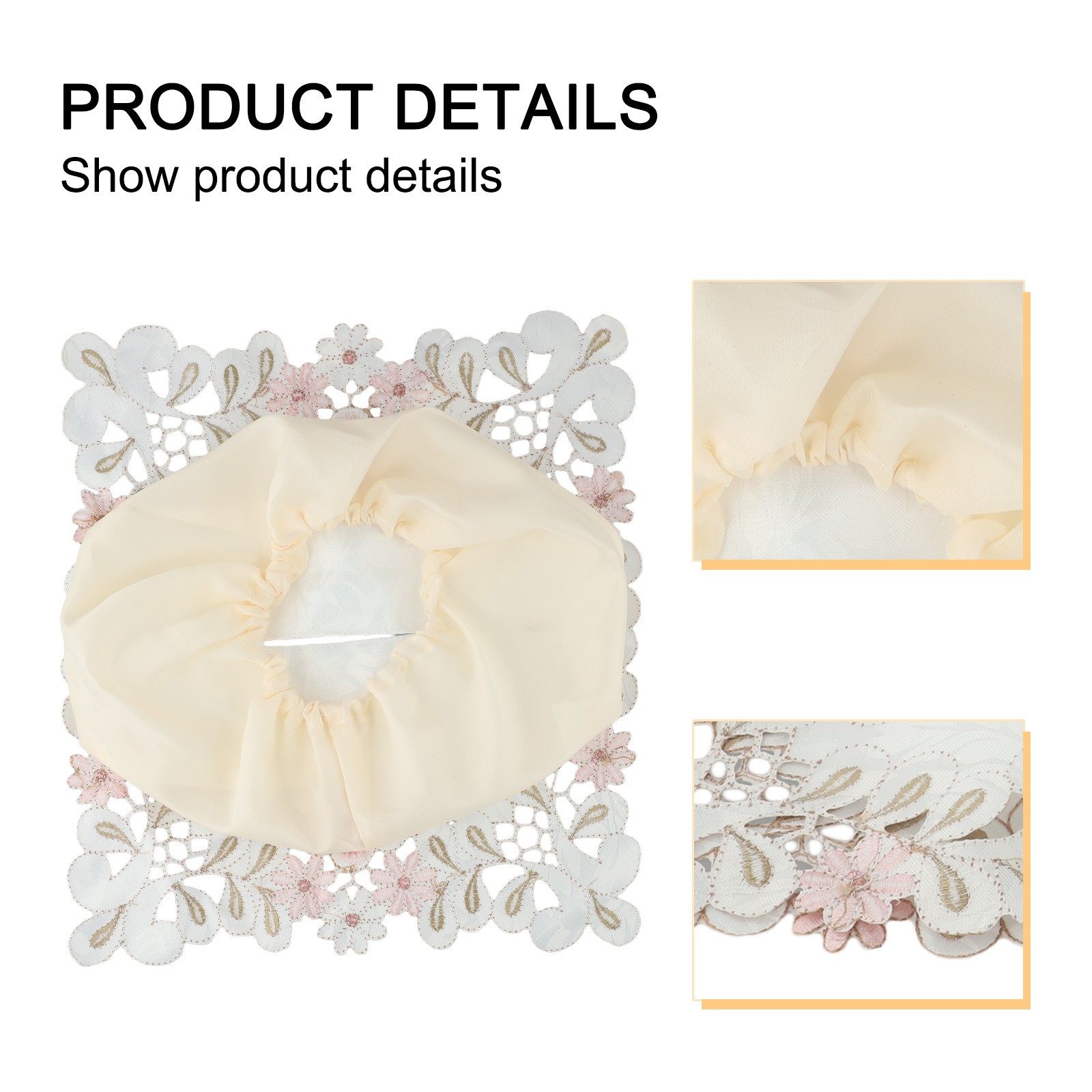Tissue Box Cover Papers Dispenser Standard Tissue Boxes Vintage Lace Fabric - Picture 15 of 33