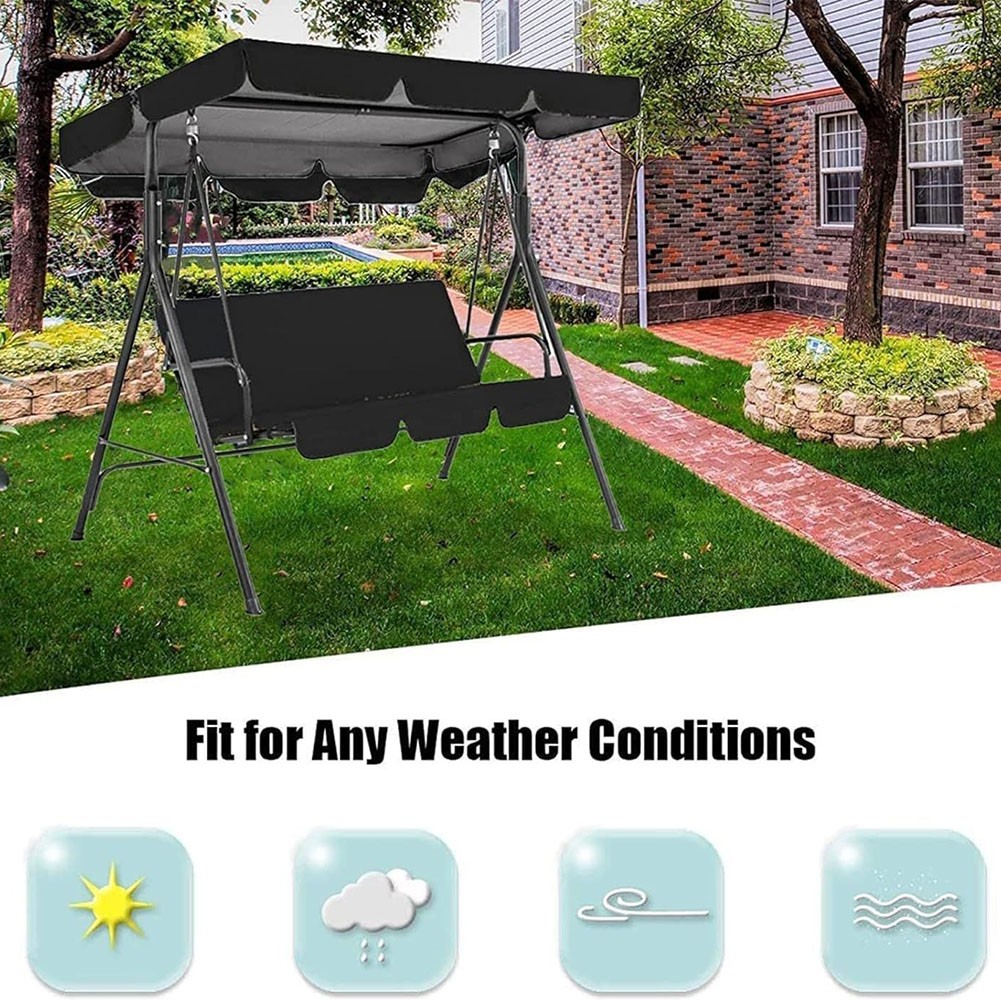 Outdoor Waterproof Swing Cushion-Canopy Cover Set Replacement For Garden Yard - Picture 29 of 69