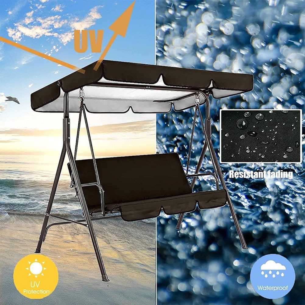 Outdoor Waterproof Swing Cushion-Canopy Cover Set Replacement For Garden Yard - Picture 28 of 69