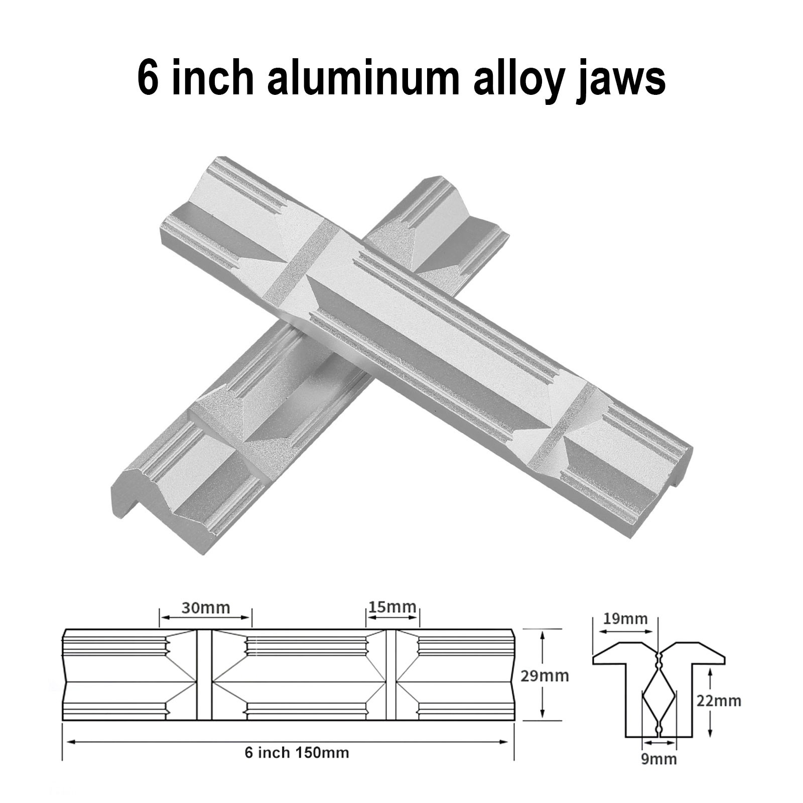 Mandíbula de aluminio mecanizada con precisión tipo V para fresado CNC tornillo de acero - Imagen 54 de 56
