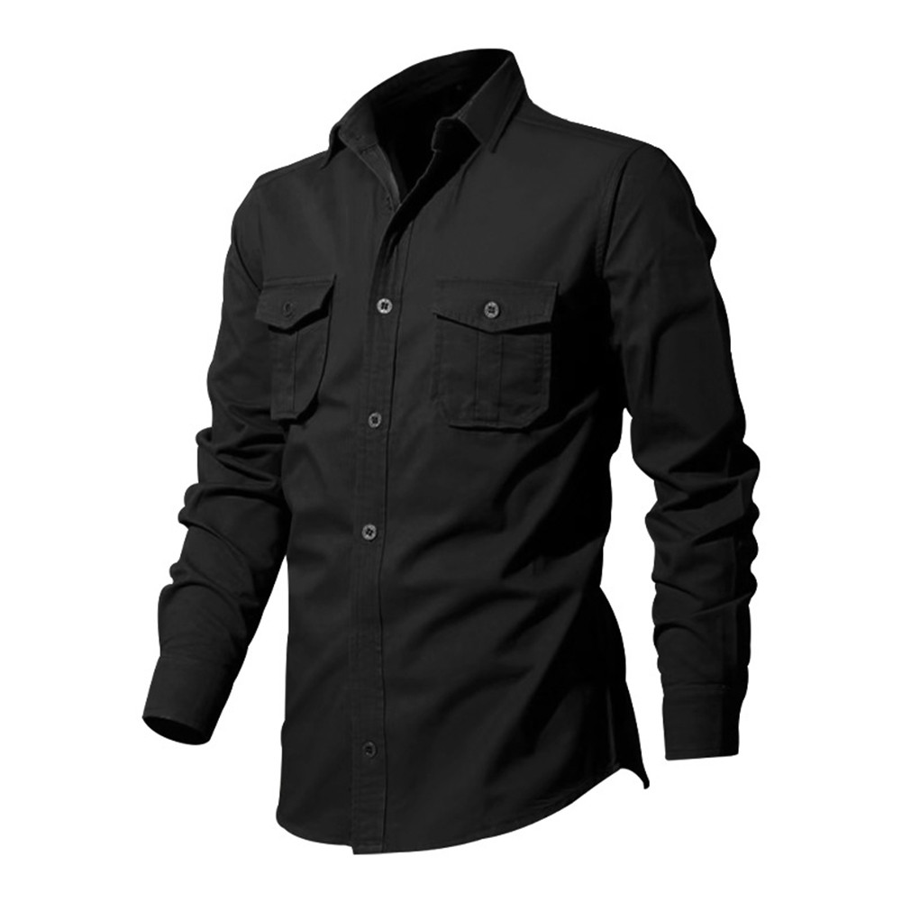Classic Mens Casual Button Down Cargo Shirts Outwear Coat Tops for Men - Picture 17 of 42
