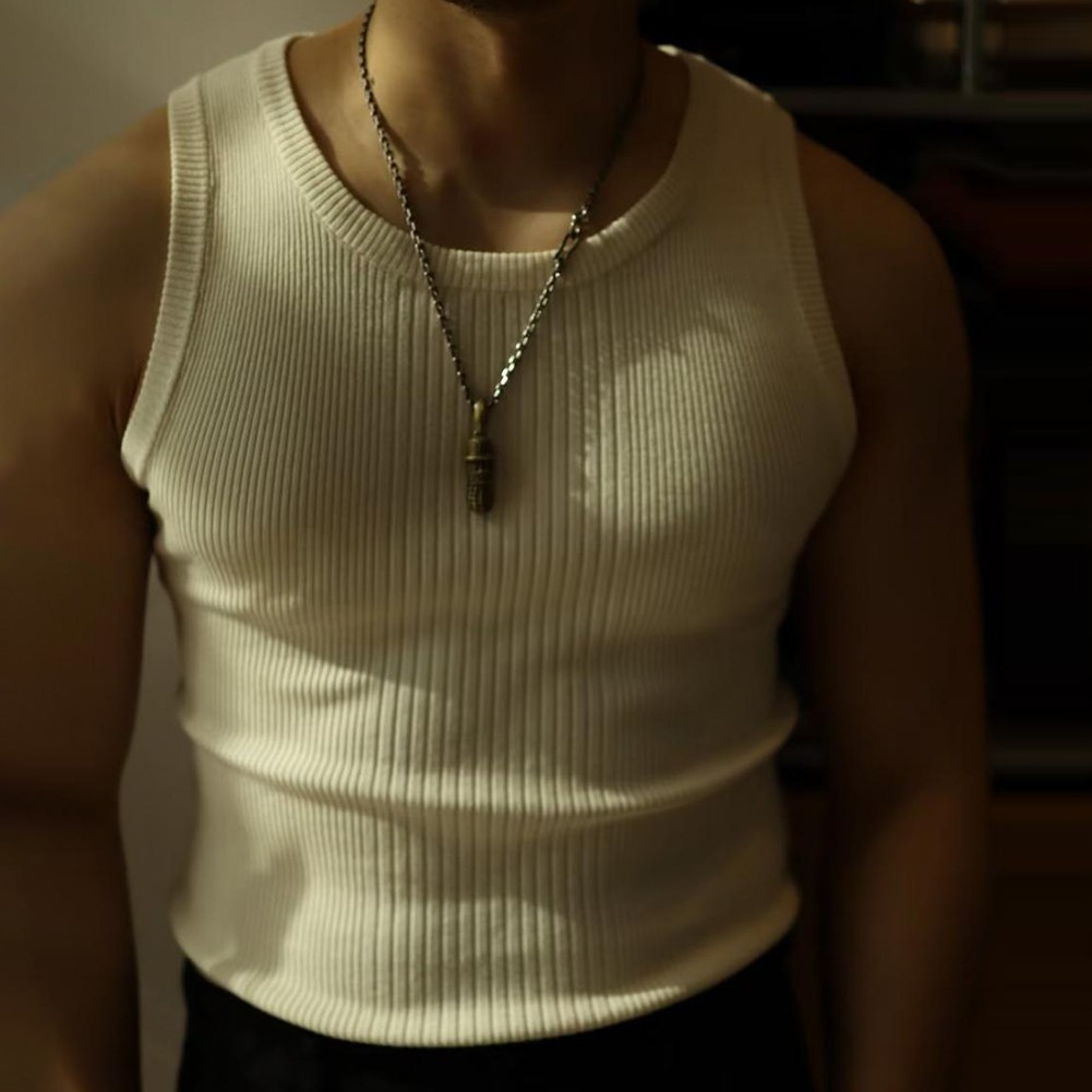 Summer Mens Summer Vest I-shaped Vest Fashion Streetwear Polyester Fabric