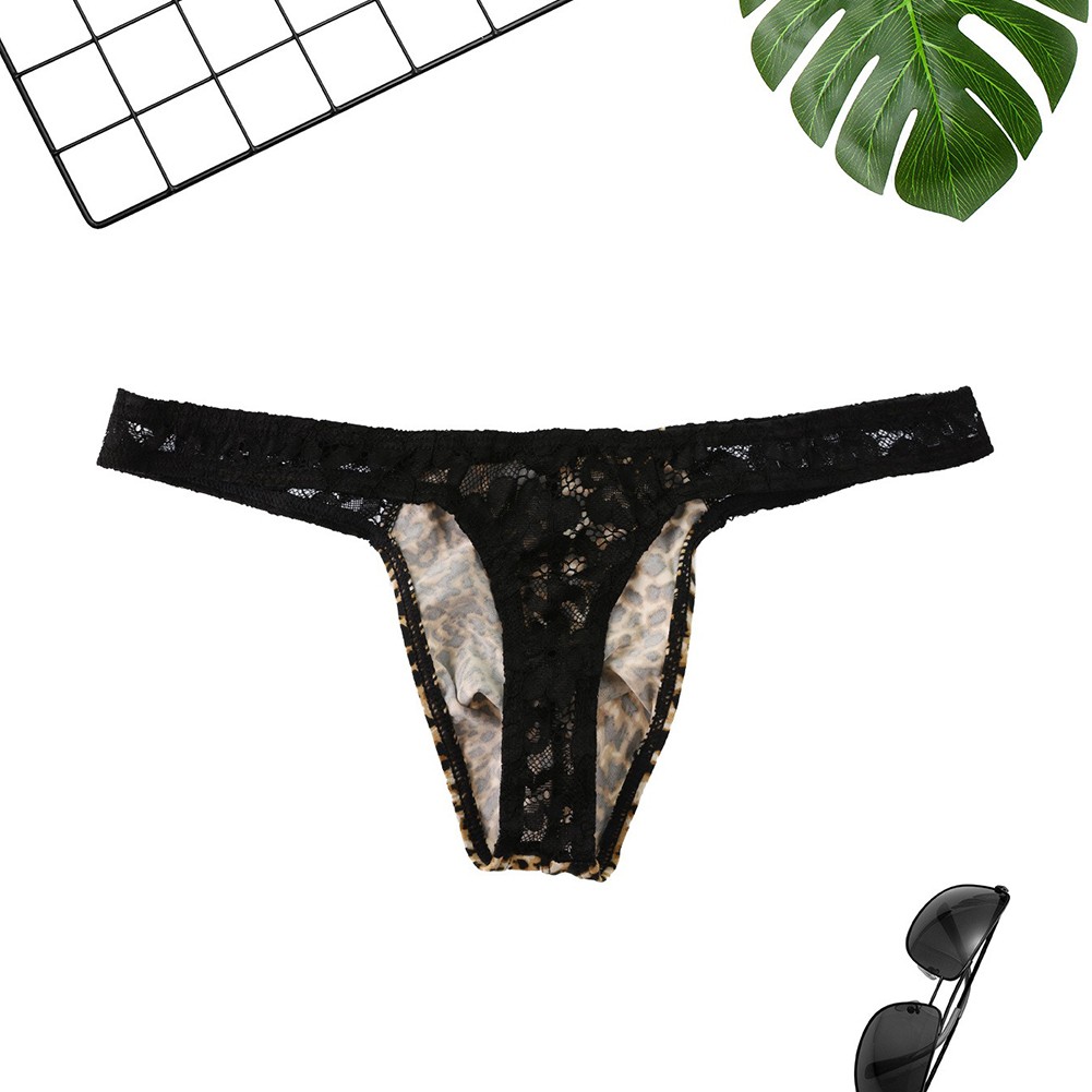 Atmungsaktives Spitzenhöschen für Männer Sexy Gstring Unterwäsche mit niedriger Taille Stil - Bild 15 von 21