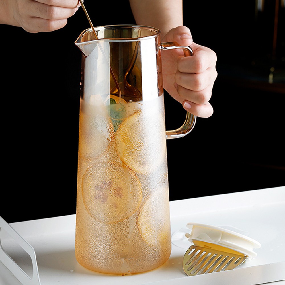 Glass Carafe with Lid Premium Borosilicate Glass Wide Spout Heat Resistant - Picture 27 of 47