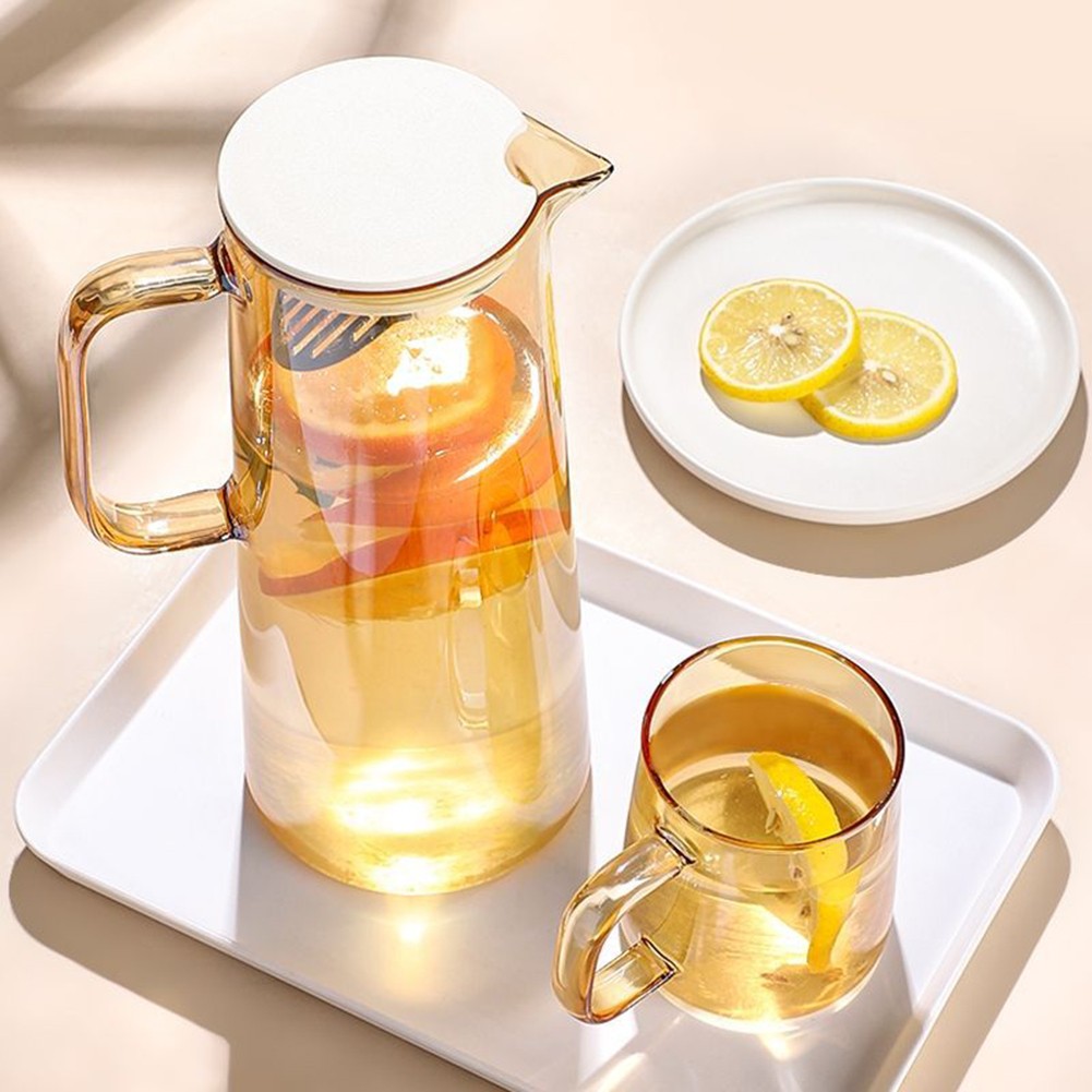Glass Carafe with Lid Premium Borosilicate Glass Wide Spout Heat Resistant - Picture 28 of 47