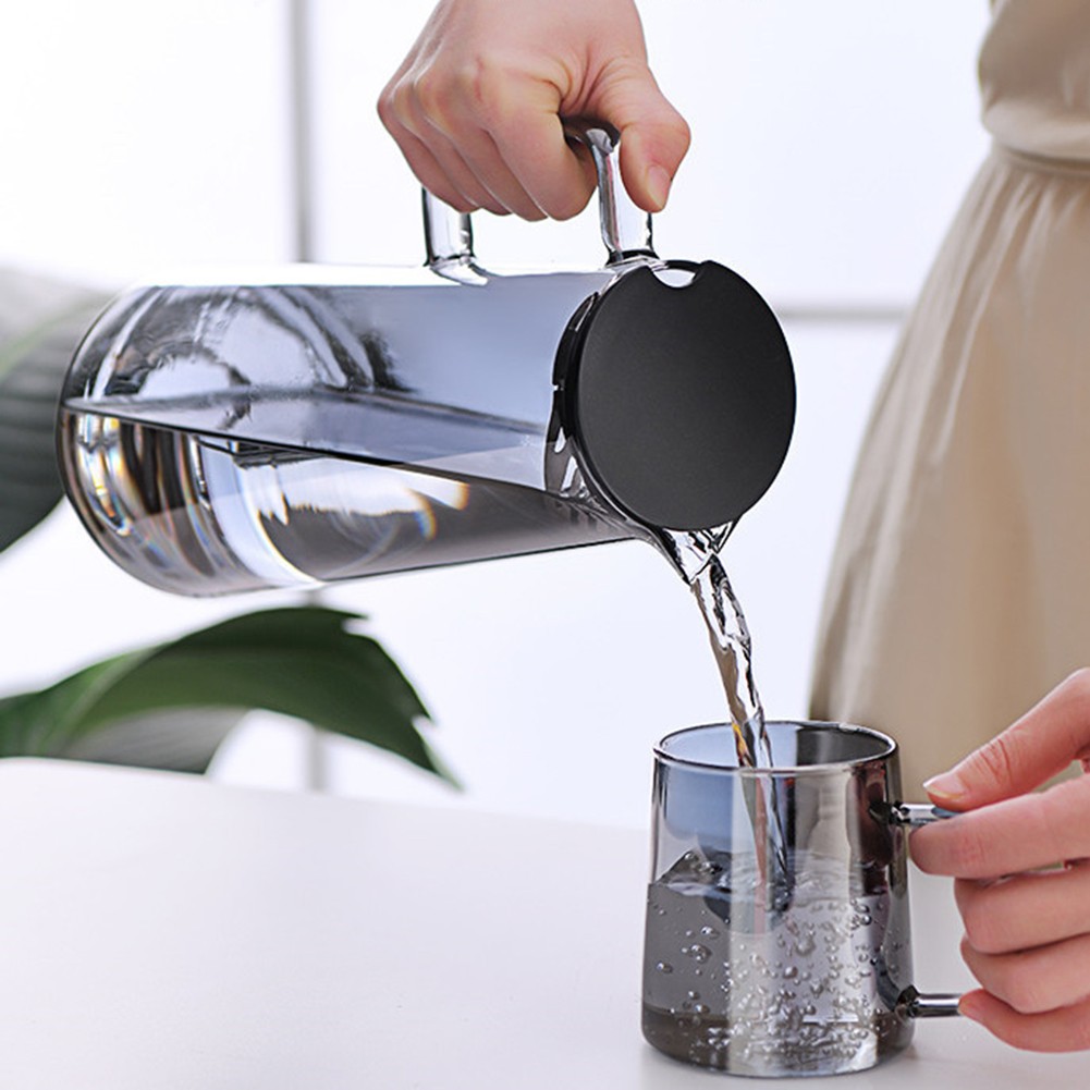 Glass Carafe with Lid Premium Borosilicate Glass Wide Spout Heat Resistant - Picture 43 of 47