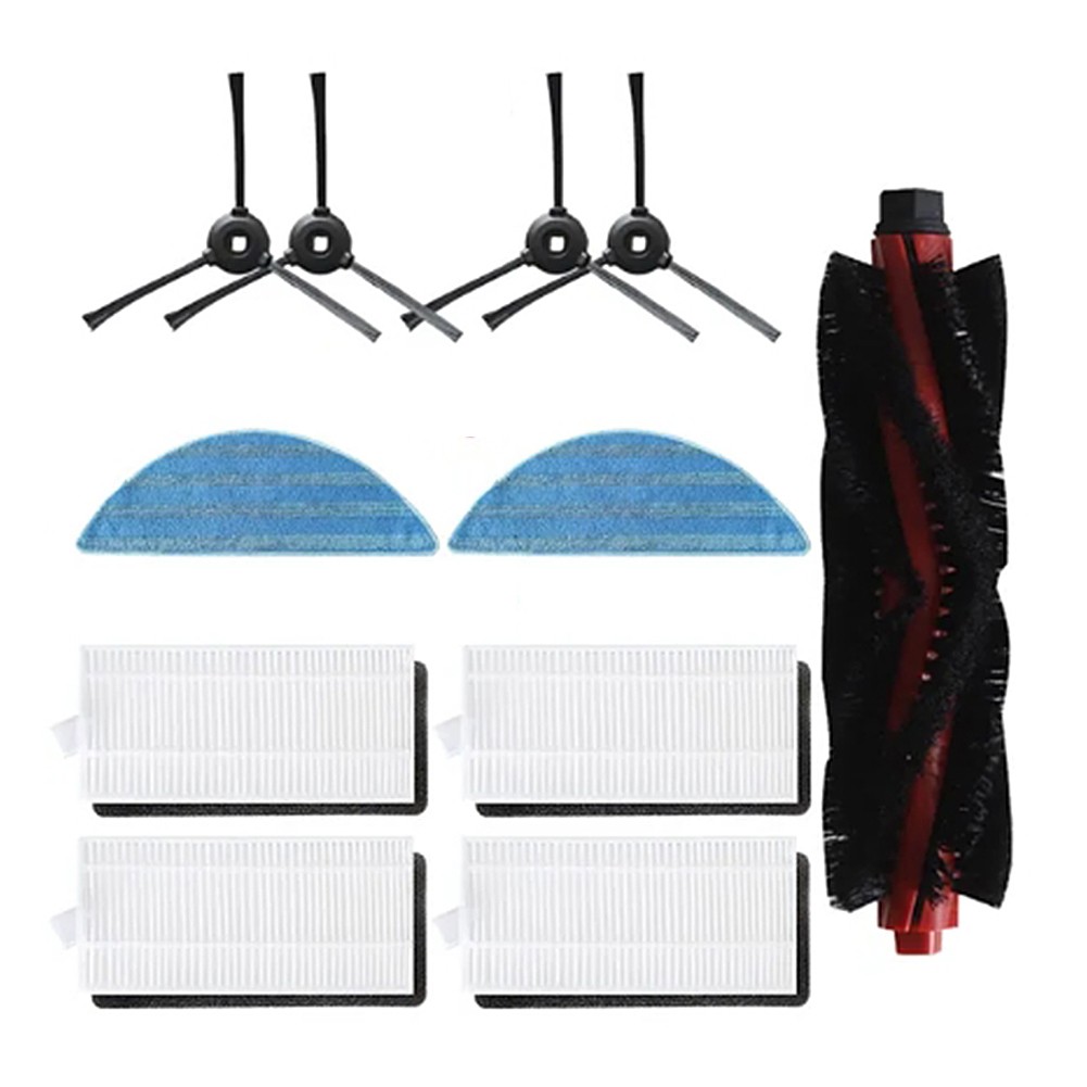 Kit Ricambio Per Aspirapolvere Robot Lefant - 4 Filtri HEPA + 4 Spazzole Laterali Per Modelli M200, M201, M210, M520M, M501-A, M571, T700, T800, K2, K7